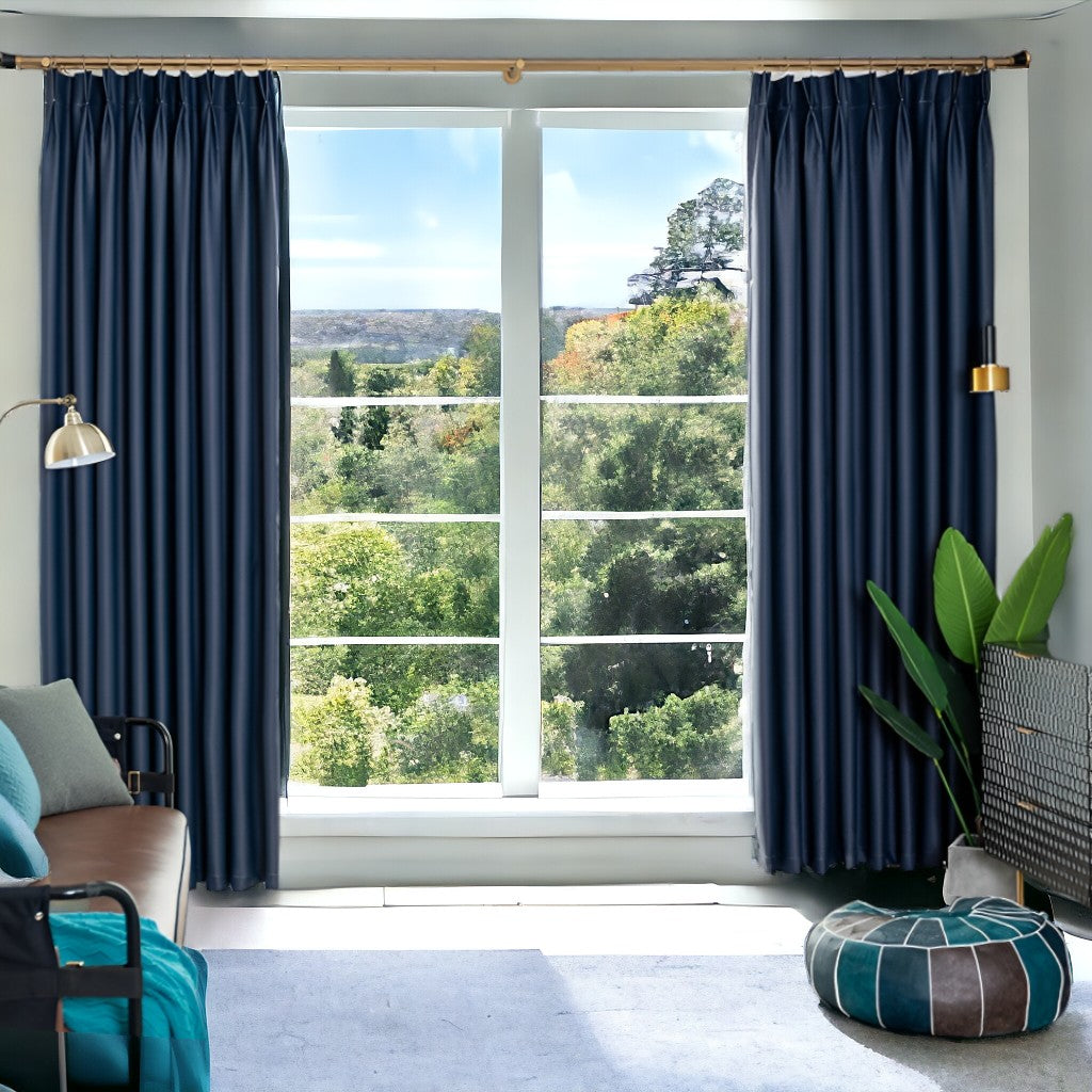 Presley Polyester Minimalist Soundproof Blackout Custom Curtains - Thermal Insulated Window Drapes for Bedroom, Living Room & Home Theater