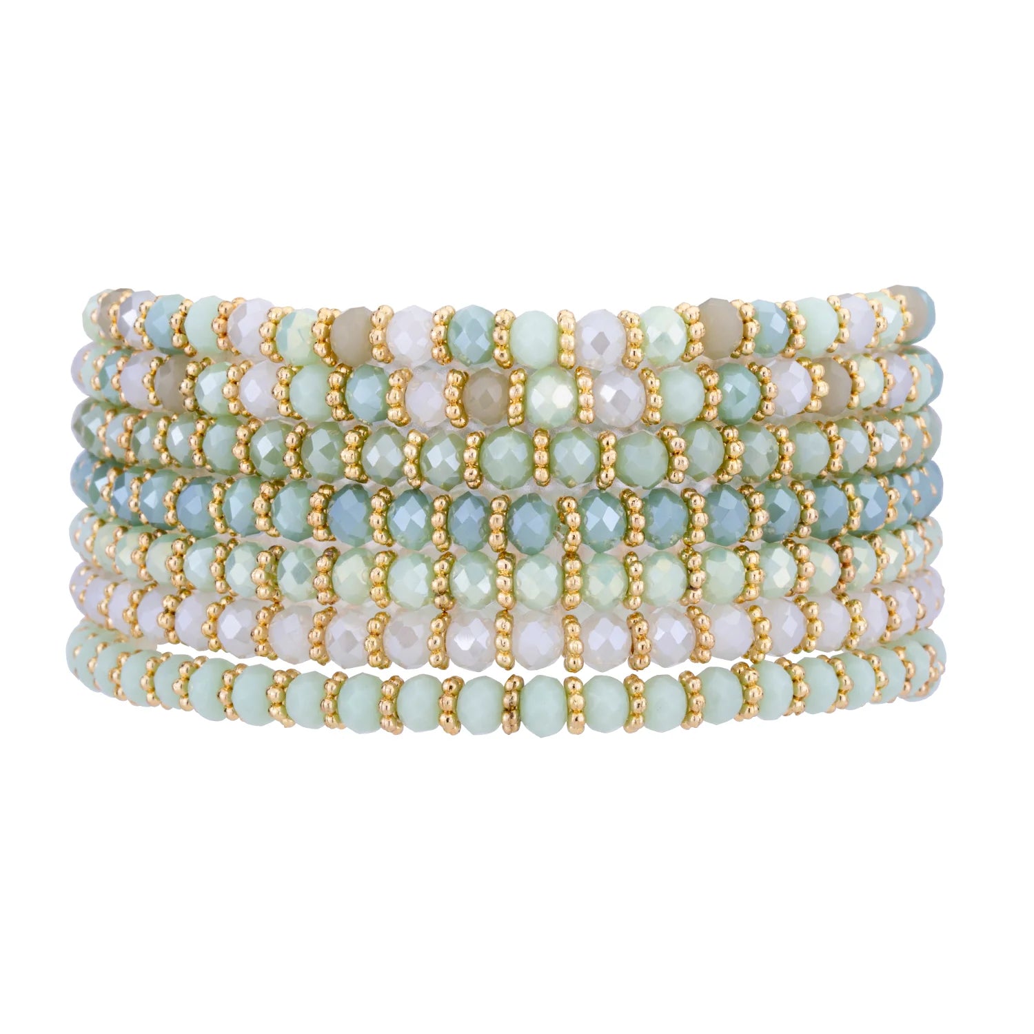 Bindi Beaded Bracelet in Mint Green - Handmade Boho Chic Jewelry for Women - Perfect for Festivals, Yoga & Everyday Wear