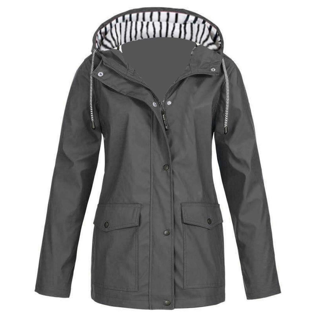 Selomore Women's Waterproof Rain Jacket with Hood - Windproof & Lightweight Outdoor Raincoat for Hiking, Camping & Travel (White, Sky Blue, Gray)