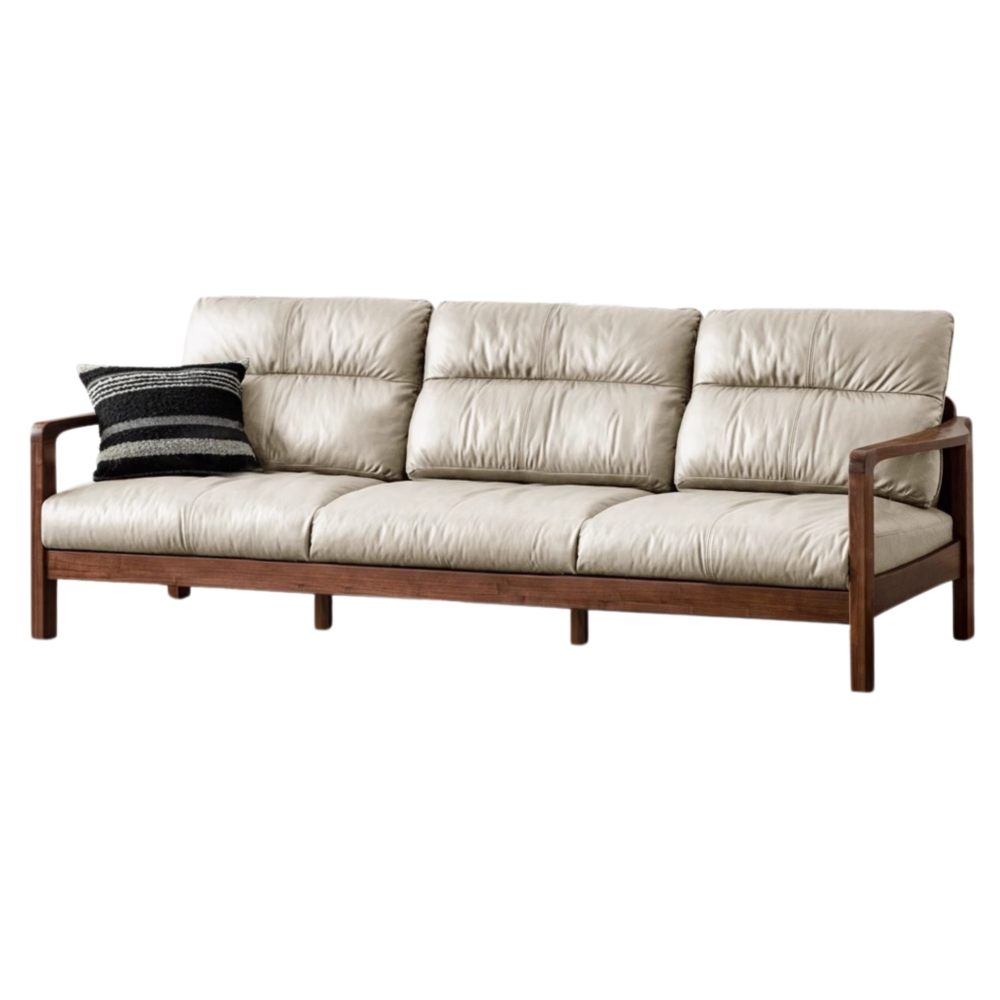 104x35x36 inch / 264.8x89.5x91cm / Beige color / three-seater sofa