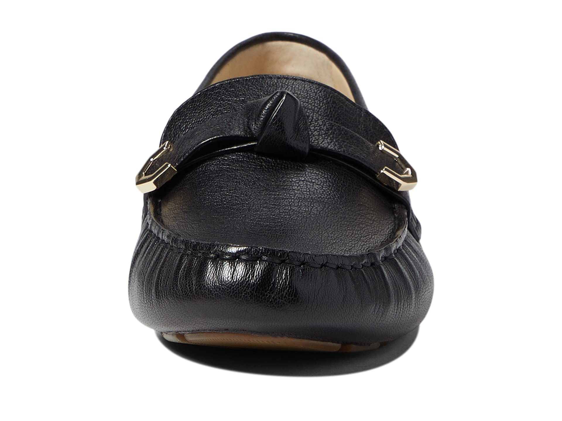 Cole Haan Women's Evelyn Bow Driver Loafer - Comfortable Slip-On Flats for Work, Travel & Casual Outfits | Leather Ballet Shoes with Bow Detail | Perfect for Office, Commuting & Everyday Wear