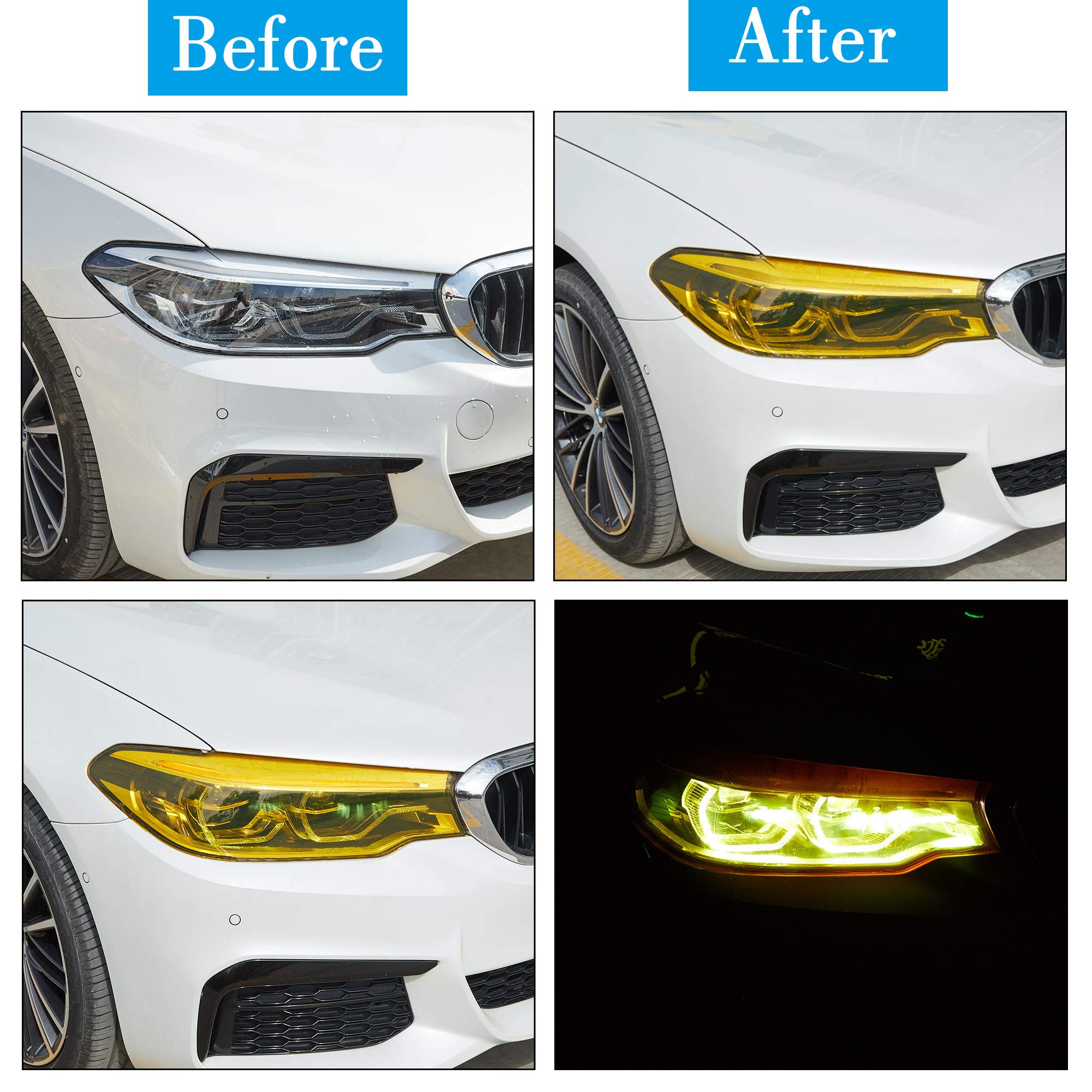 TOMALL 78.7''x12'' Orange Vinyl Film for Car Headlight, Taillight & Fog Lights - Self-Adhesive Tint Decals for Sports Car Modification - UV Protection & Easy Installation (Perfect for Night Driving & Car Shows)
