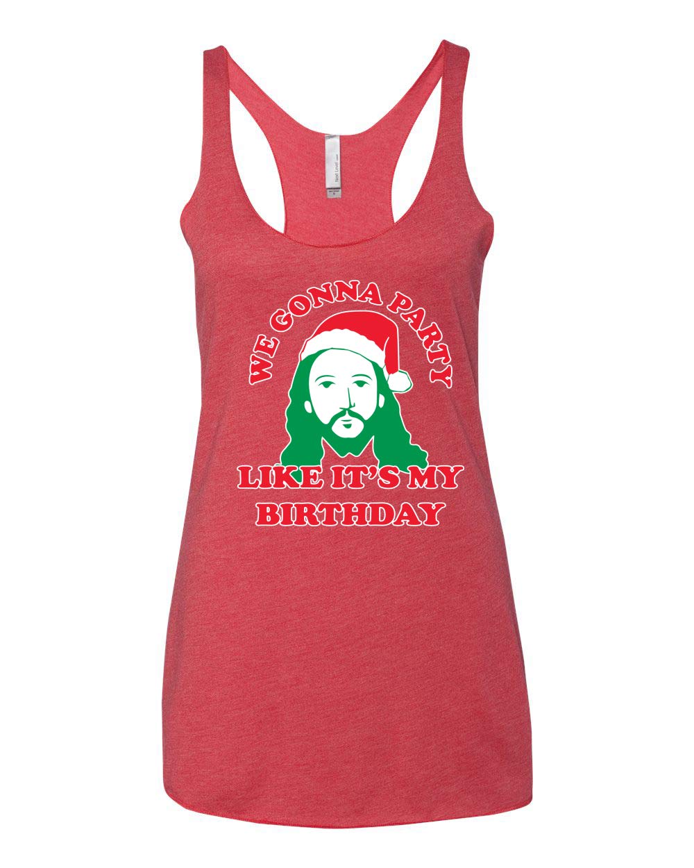 Fun Birthday & Christmas Tri-Blend Racerback Tank Top for Women | Soft Comfortable Party Wear | Perfect for Celebrations, Holidays & Festive Gatherings