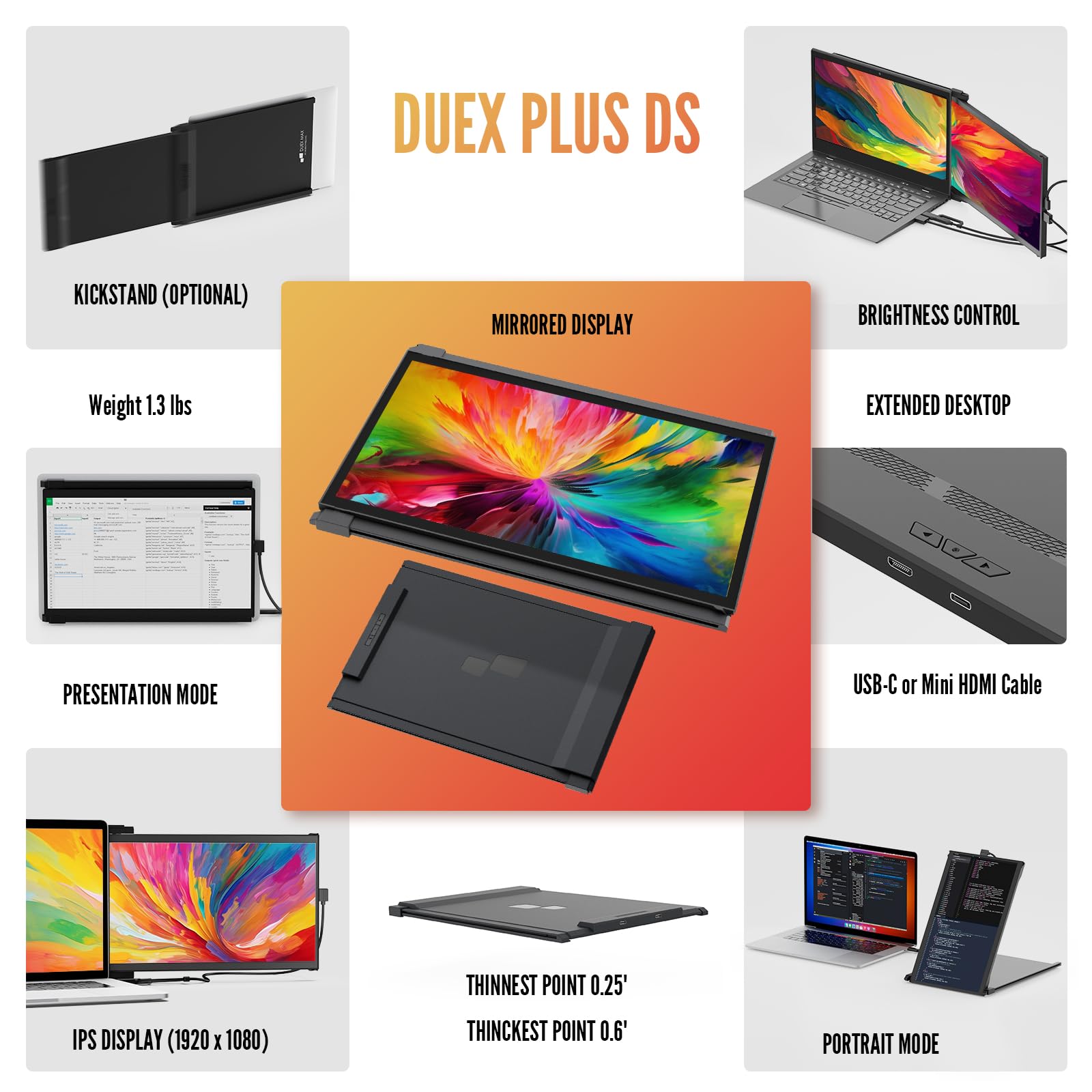 New Mobile Pixels Duex Plus DS Laptop Screen Extender - 13.3