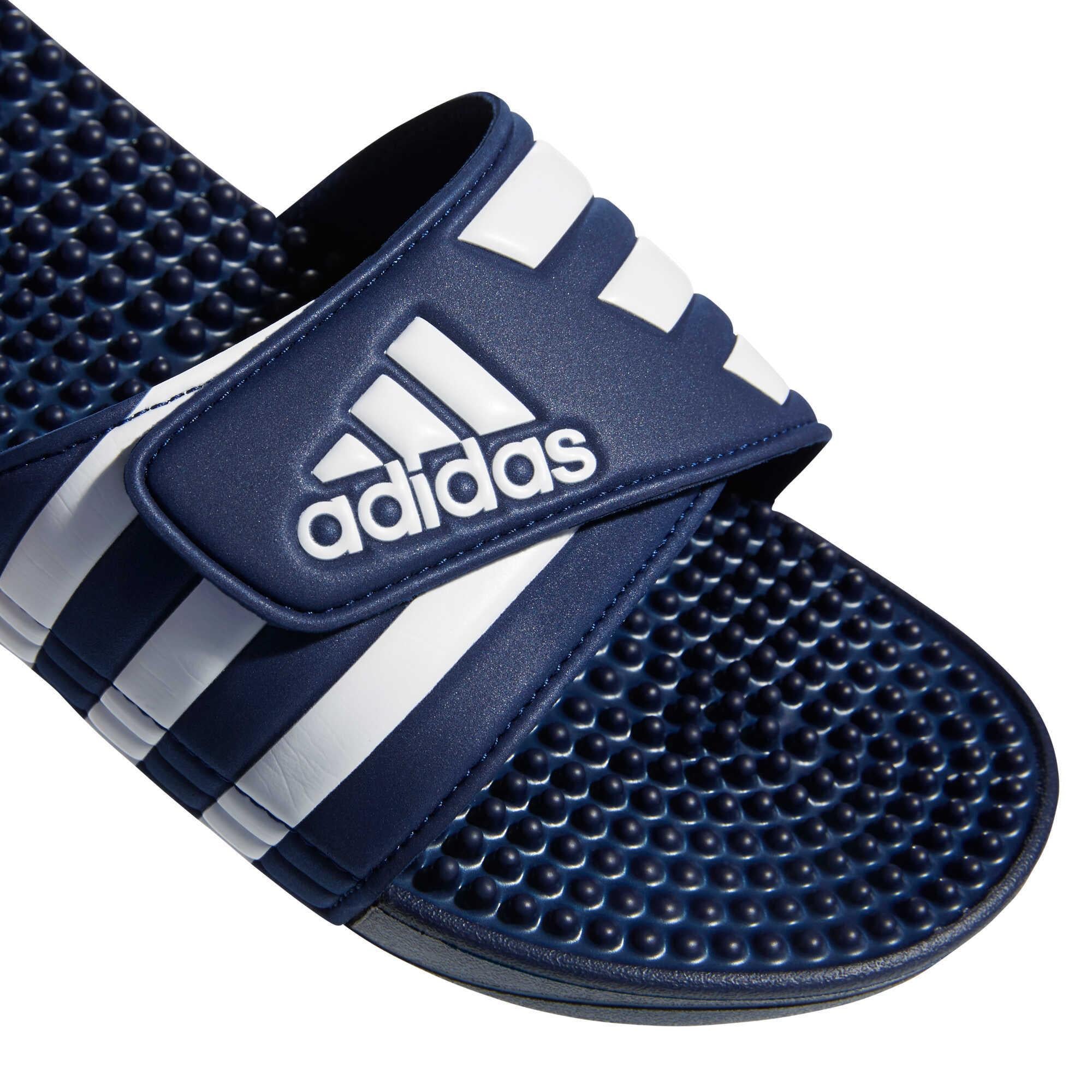 Adidas Adissage Men's Comfort Slides - Lightweight & Breathable Sandals for Walking, Gym, Pool & Beach - Black/White