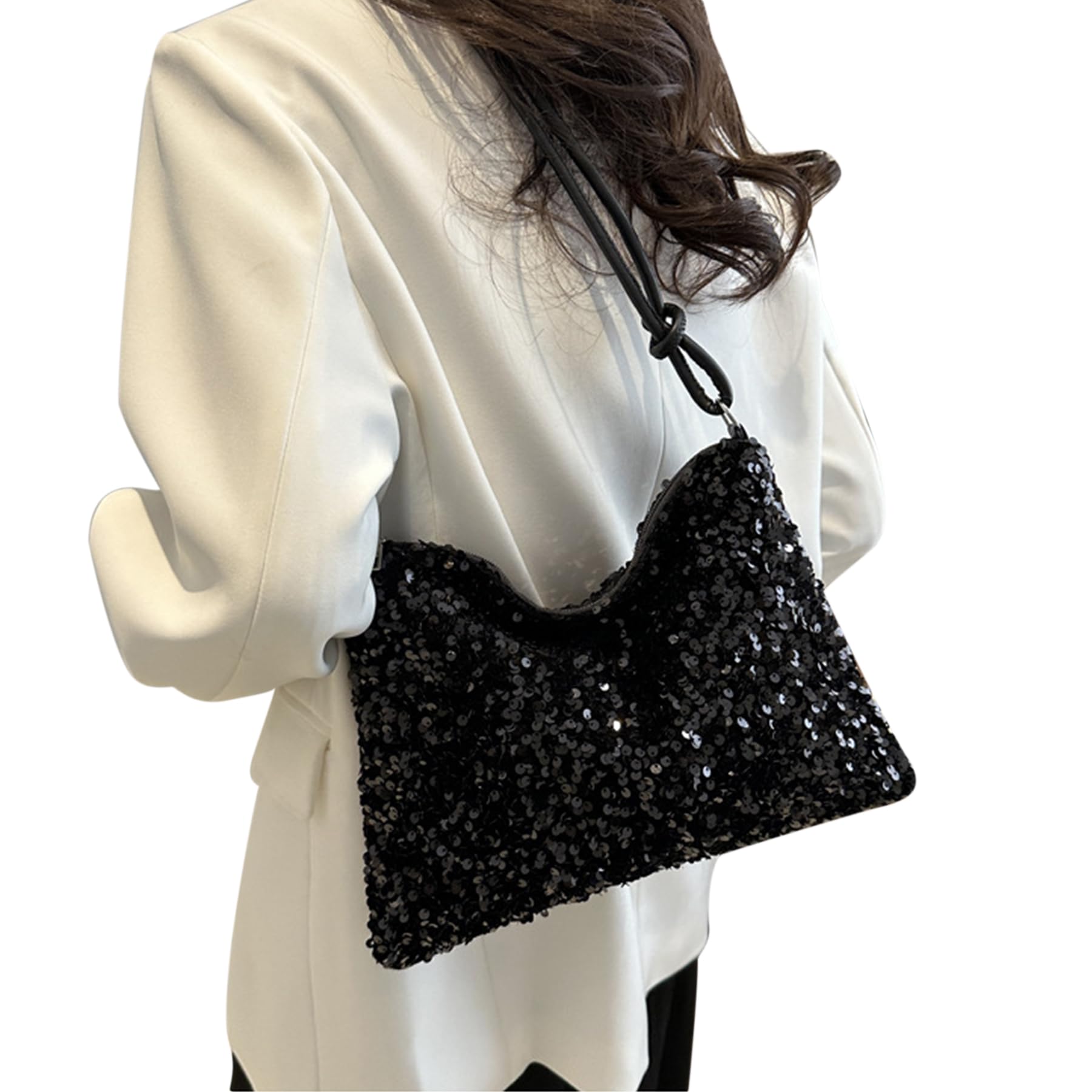 Stylish Shiny Leather Shoulder Bag for Women - Hobo Purse with Flap & Underarm Carry - Perfect for Work, Travel & Everyday Use