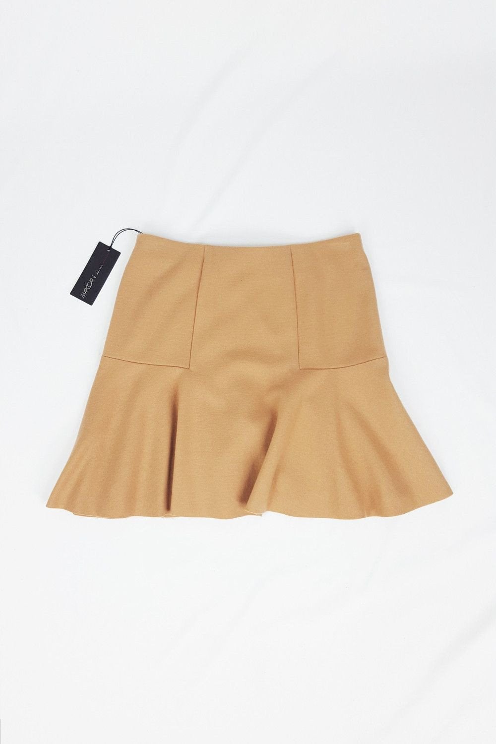 MARC CAIN Brown Virgin Wool Cashmere Blend Mini Skirt - Women's Fashion Skirt UK Size 10 | Perfect for Office Wear, Night Out & Winter Outfits