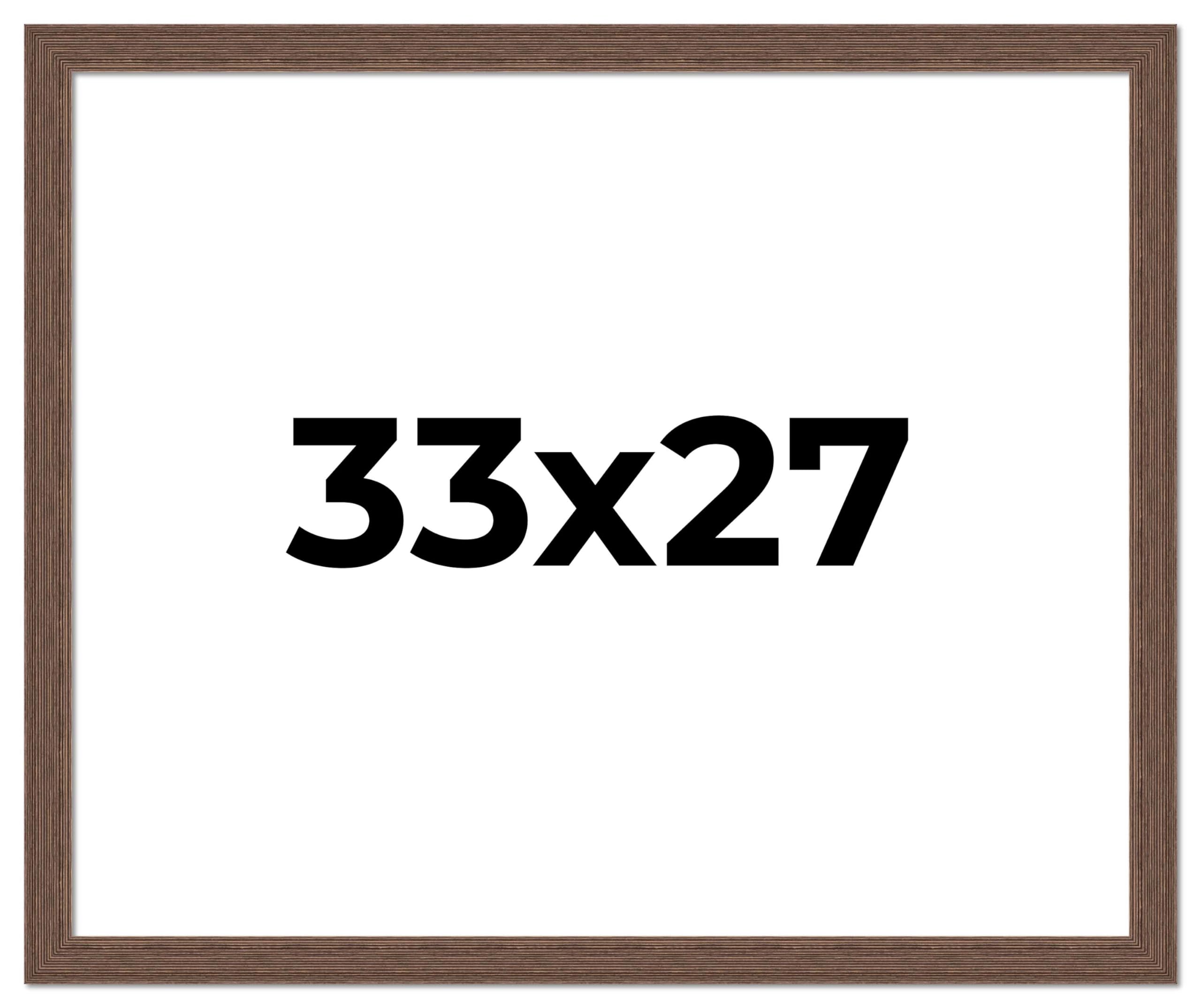 33x27 Brown Distressed Barnwood Picture Frame - Rustic Farmhouse Photo Frame with UV Acrylic Shatter Guard & Acid-Free Backing | Perfect for Wall Decor, Wedding Photos, and Home Office Display