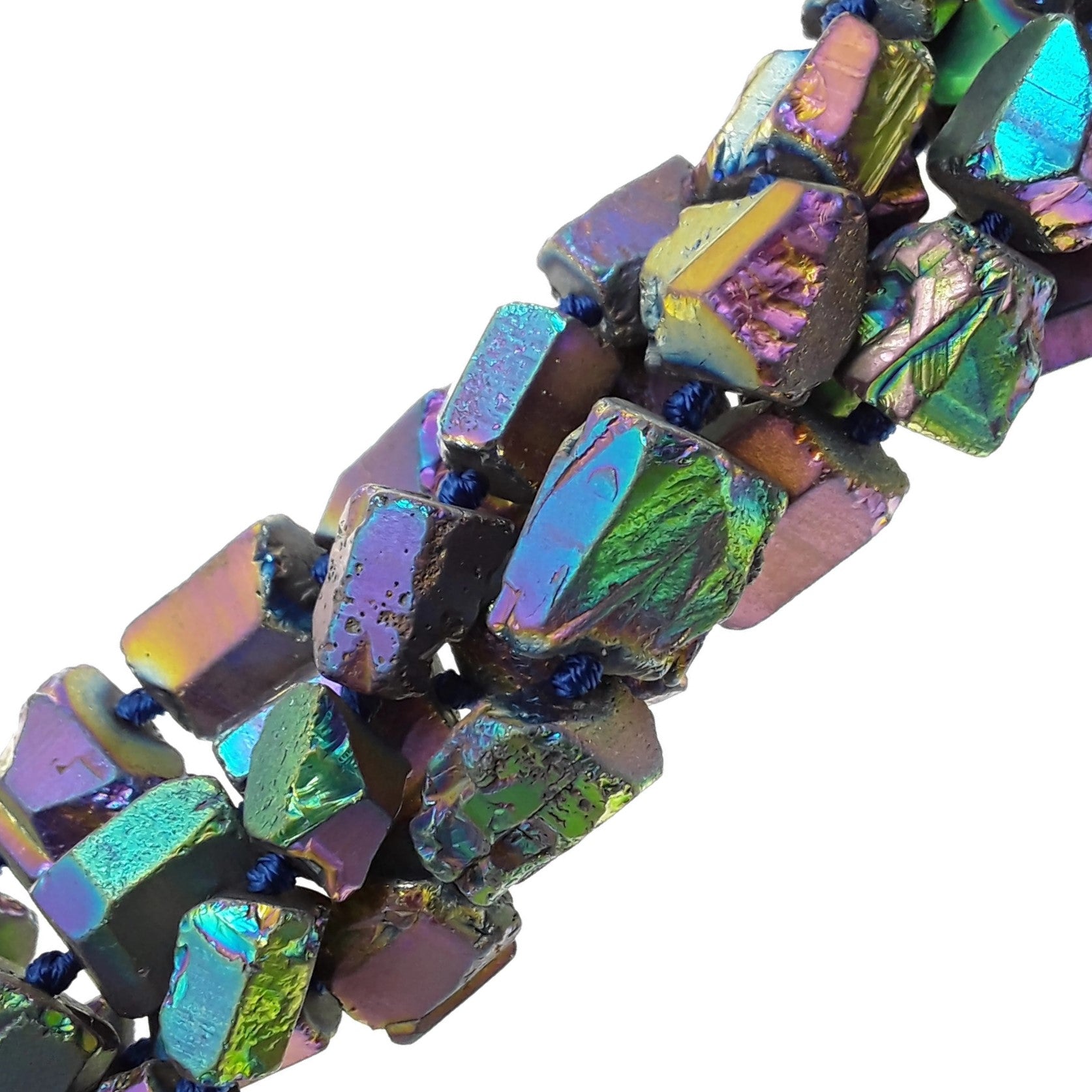 Rainbow Quartz Beads 10-15mm Electroplated Cylinder Tube Beads - 15.5 Inch Strand for Jewelry Making, DIY Crafts, Bracelets & Necklace Designs