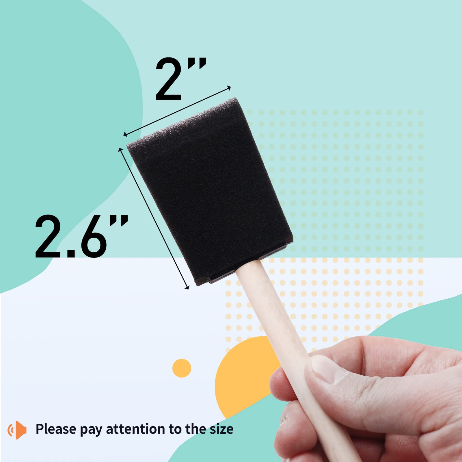 YiBaiBrush - 20 Pack 2 Inch Foam Paint Brushes for Painting, Staining & Crafts | High-Quality Sponge Brushes for DIY, Home Decor & Art Projects