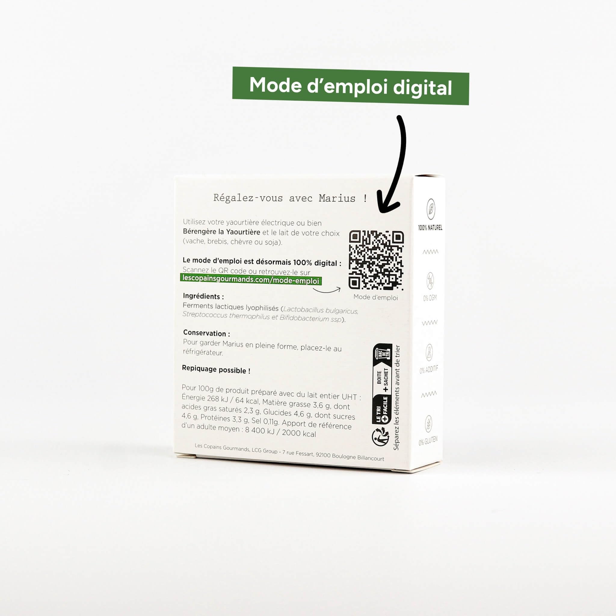 MARIUS LE BIFIDUS - Bifidus Probiotic Yogurt Starter Culture (10 Packets = 80 Yogurt Cups), Additive-Free, Organic, Natural - Perfect for Homemade Yogurt, Gut Health & Digestive Wellness