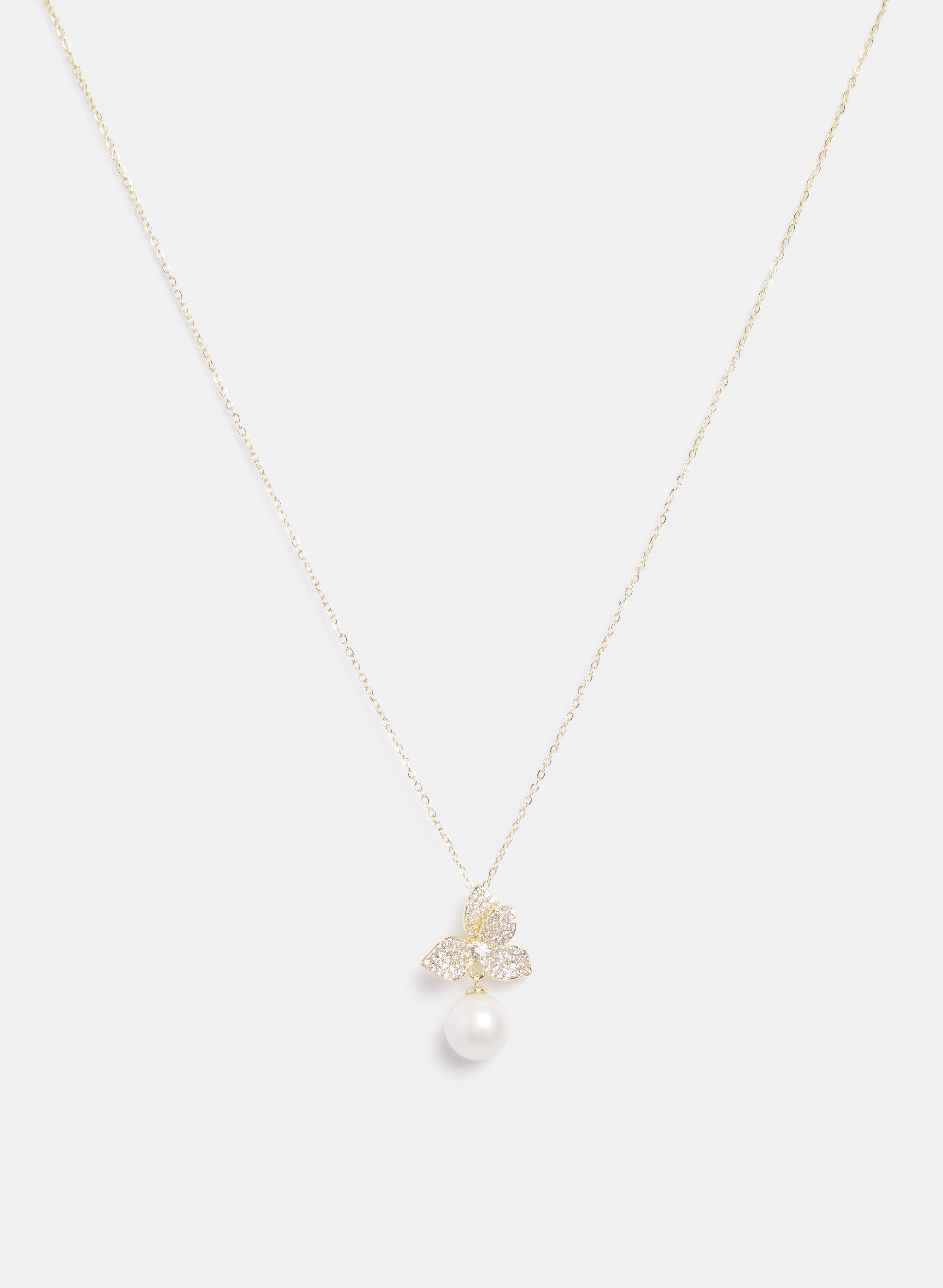 Elegant Floral Pearl Drop Necklace for Women - Perfect for Weddings, Parties & Special Occasions