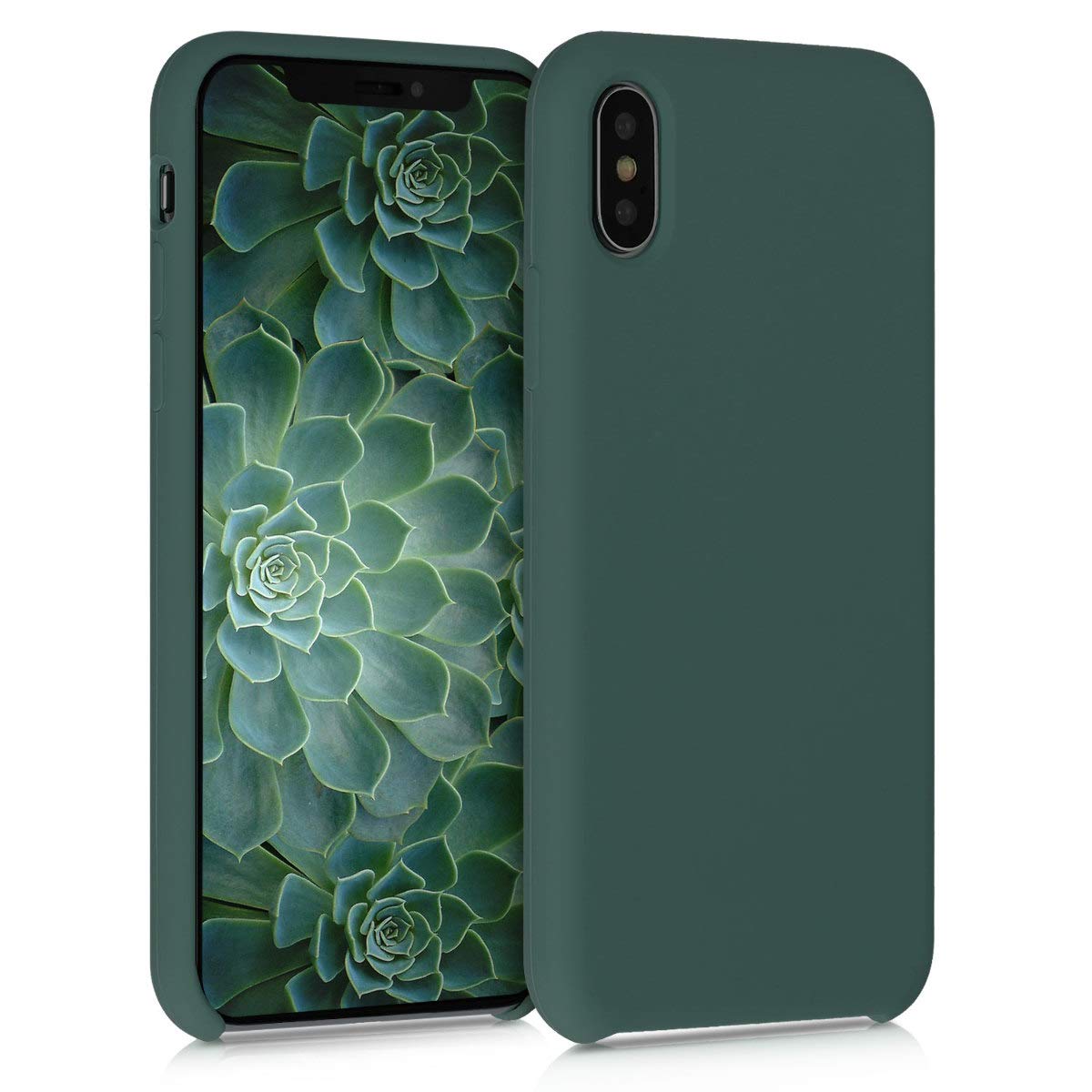 kwmobile Premium TPU Silicone Case for Apple iPhone X - Soft Protective Phone Cover in Blue Green - Perfect for Everyday Use & Outdoor Activities