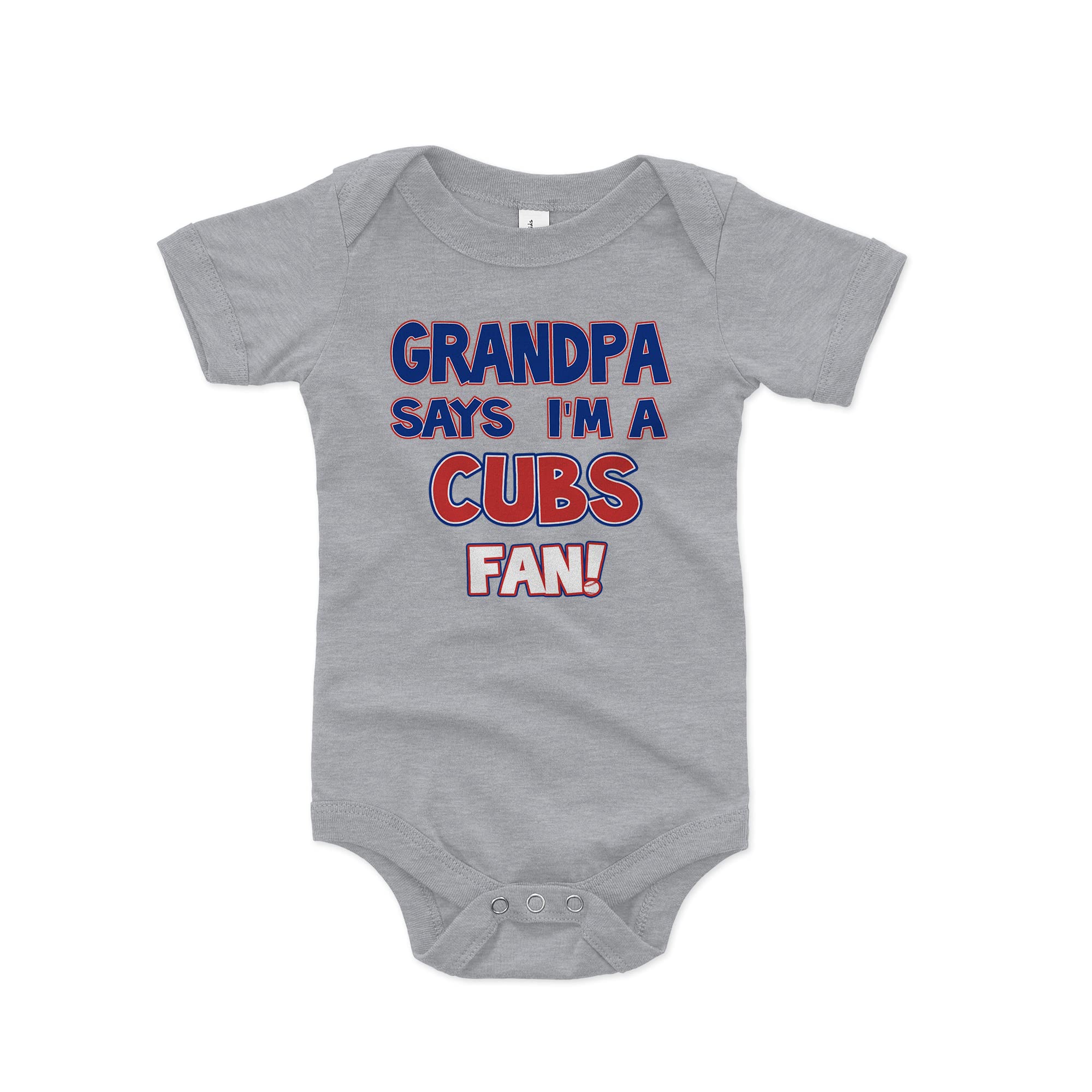 Adorable Chicago Cubs Fan Baby Bodysuit - Grandpa Says I'm a Cubs Fan Outfit | Cute Baseball-Themed Onesie for Infants & Toddlers | Perfect for Game Day, Family Photos & Sports Events