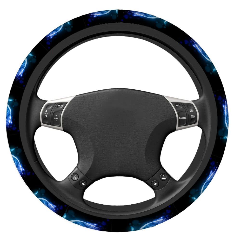 Swono Non-Slip Neoprene Steering Wheel Cover - 15 Inch Blue Ocean Sea Turtle Design, Comfort Grip Stretch-On Car Wrap Protector | Perfect for Daily Commutes, Road Trips & Enhancing Driving Comfort
