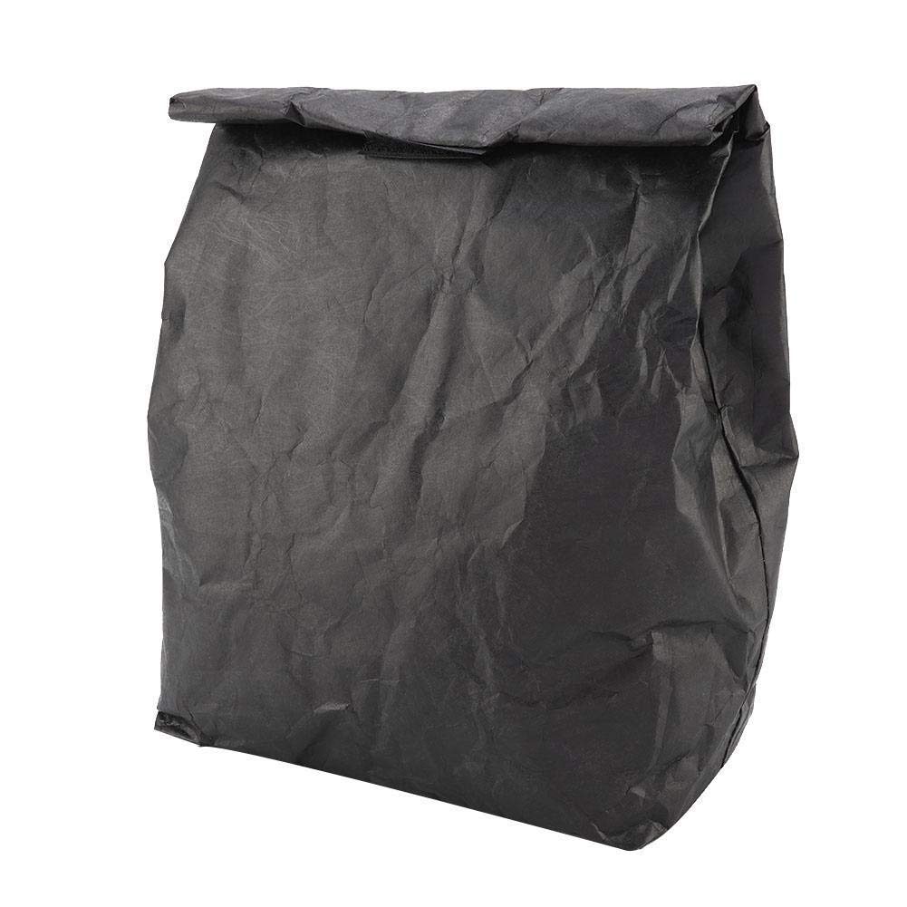 TOPINCN Waterproof Insulated Lunch Box - Reusable Thermal Lunch Bag for Women & Men, Eco-Friendly Kraft Paper Design, Perfect for Office, School, Outdoor Picnics & Travel (Black)