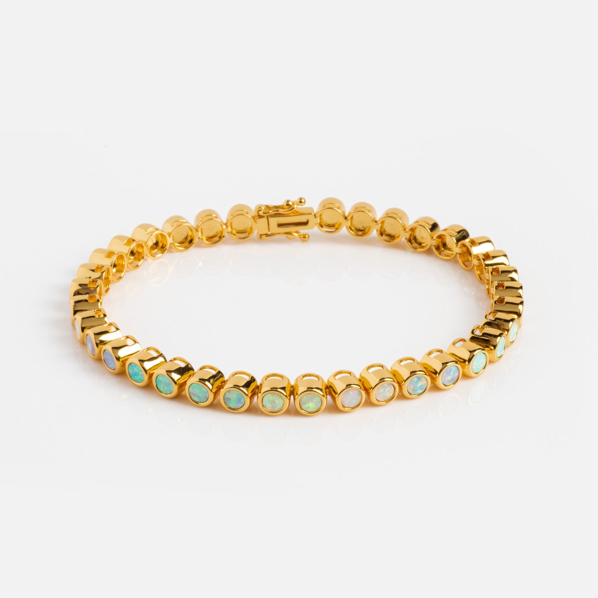 Pastel Opal Ombre Tennis Bracelet for Women - Elegant Stackable Jewelry for Weddings, Parties & Everyday Wear