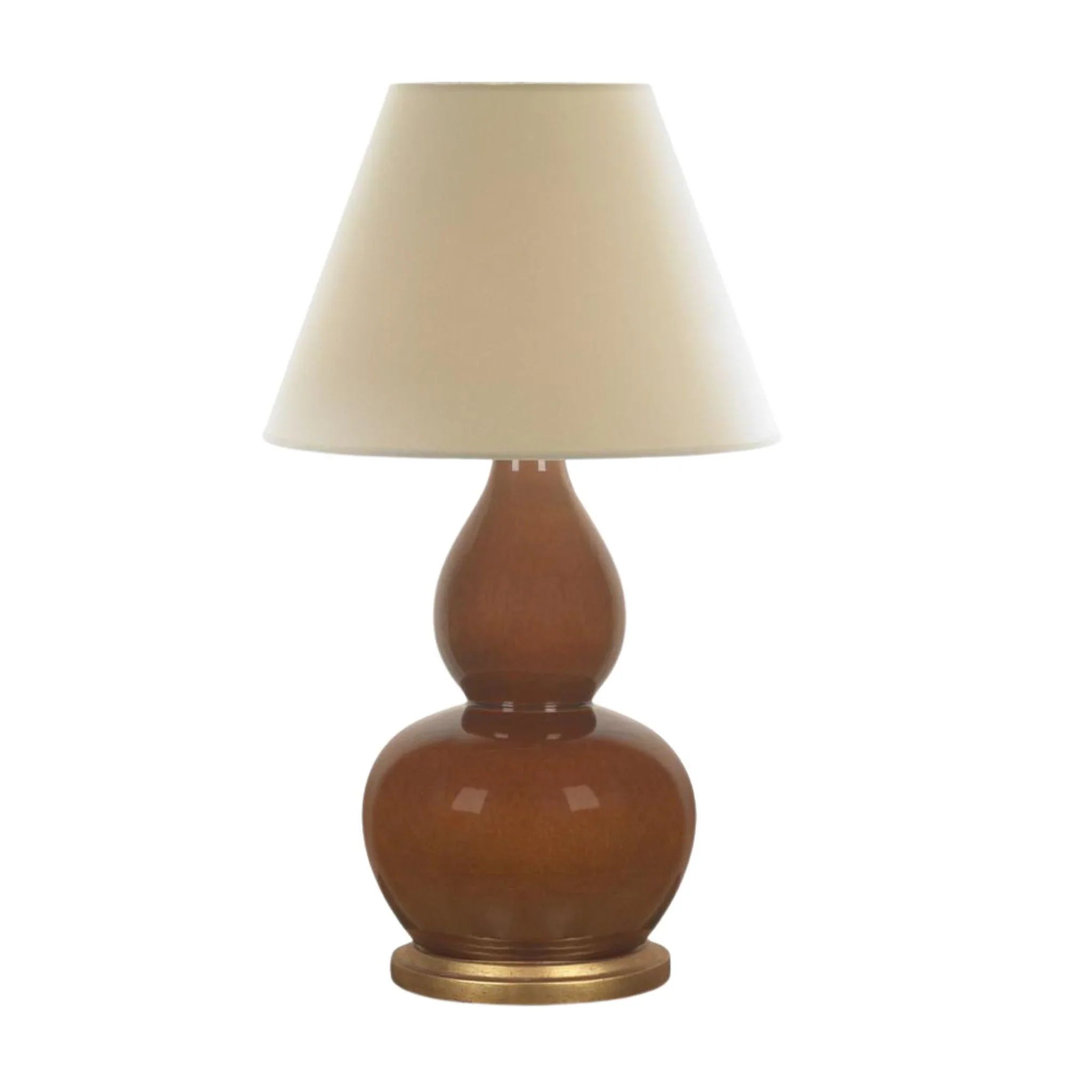 Hand Glazed Ceramic Table Lamp in Cinnamon Brown - Perfect for Bedroom, Living Room & Office Decor