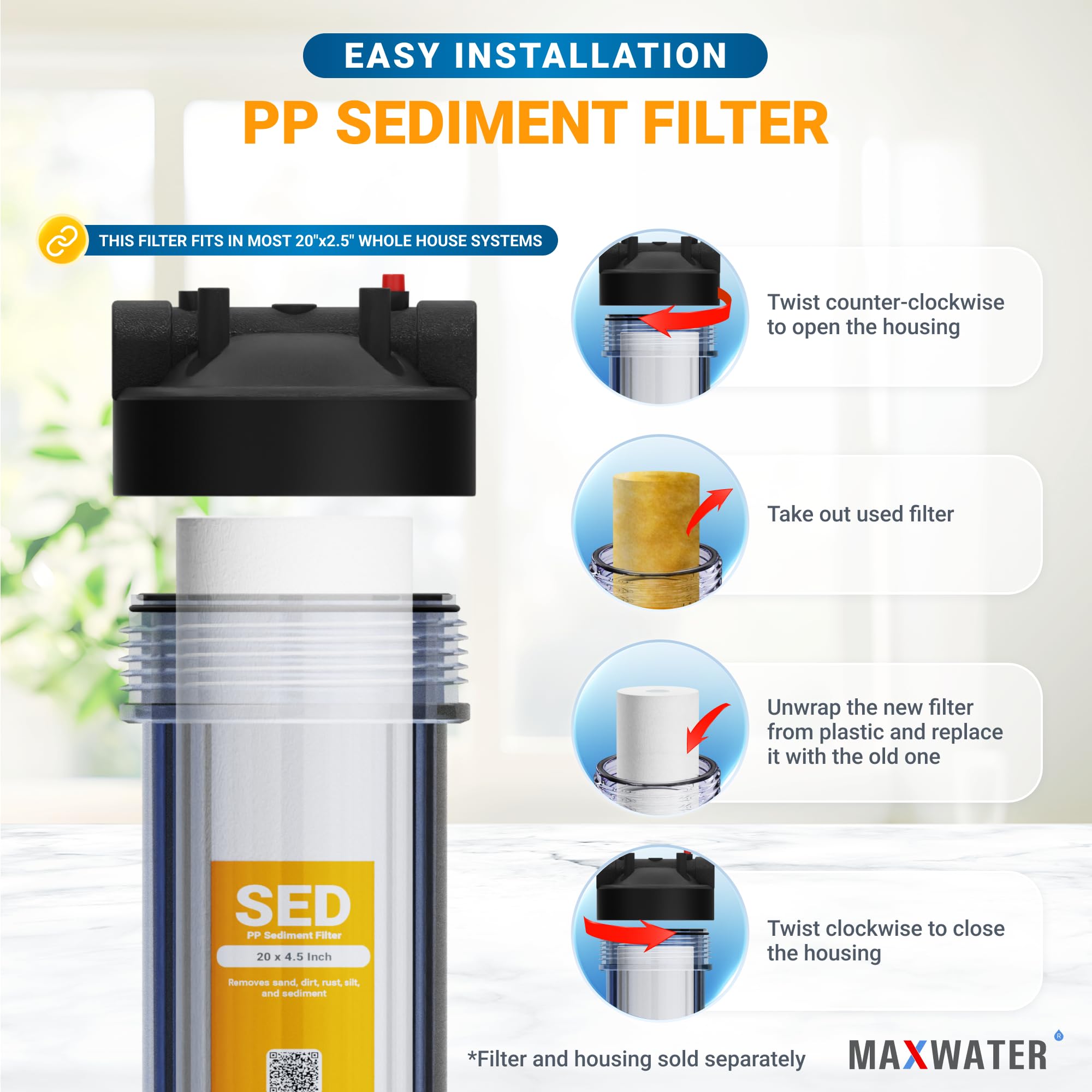 Max Water Slim Blue 5 Micron 20