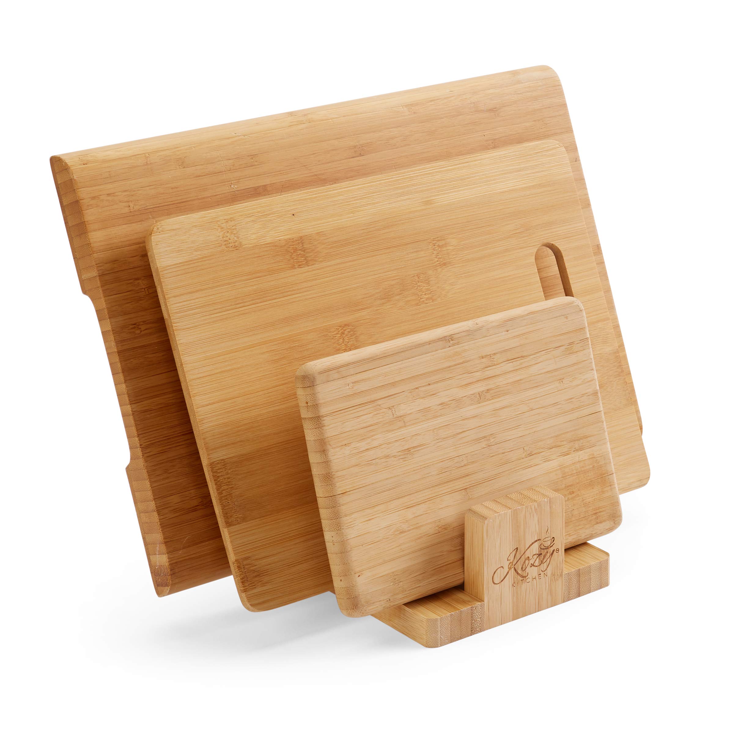 Premium Bamboo Cutting Board Organizer & Kitchen Cabinet Rack - Space-Saving Storage for Cutting Boards, Dishes, Bakeware, Plates, Pot Lids & Cookbooks - Perfect for Pantry, Countertop or Cabinet Organization