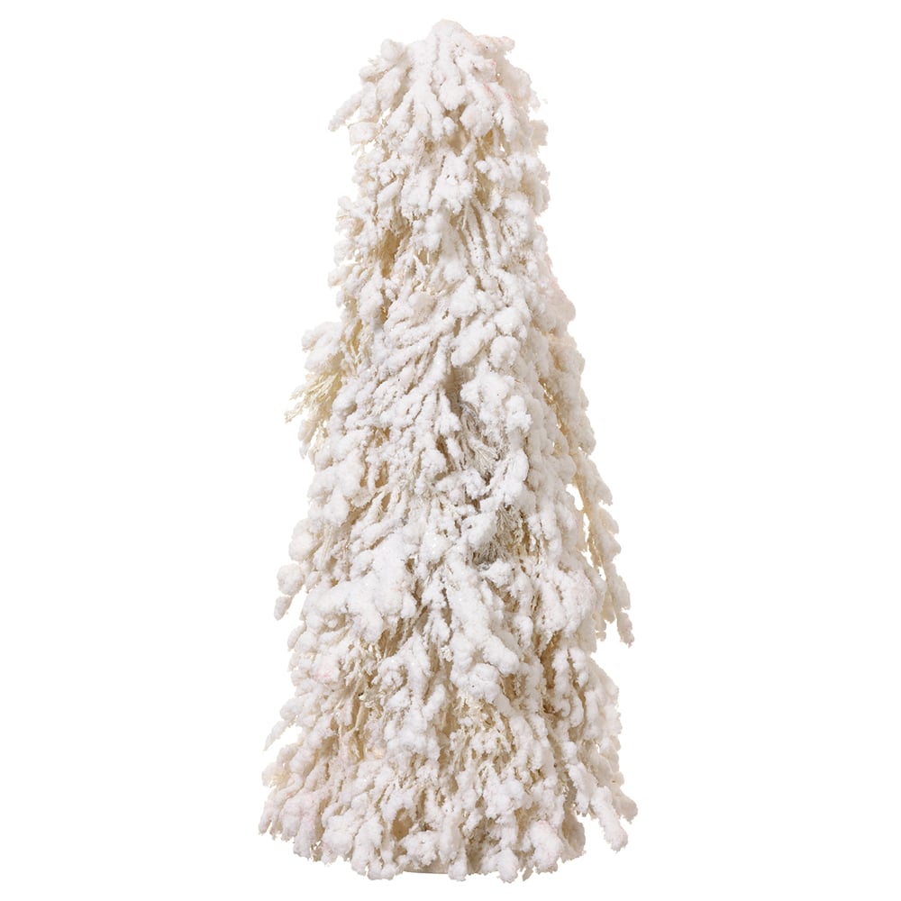 16 Pack White Artificial Snowed Cone Shaped Topiary Trees - Perfect for Christmas Decor, Winter Wedding Centerpieces, and Holiday Home Decor