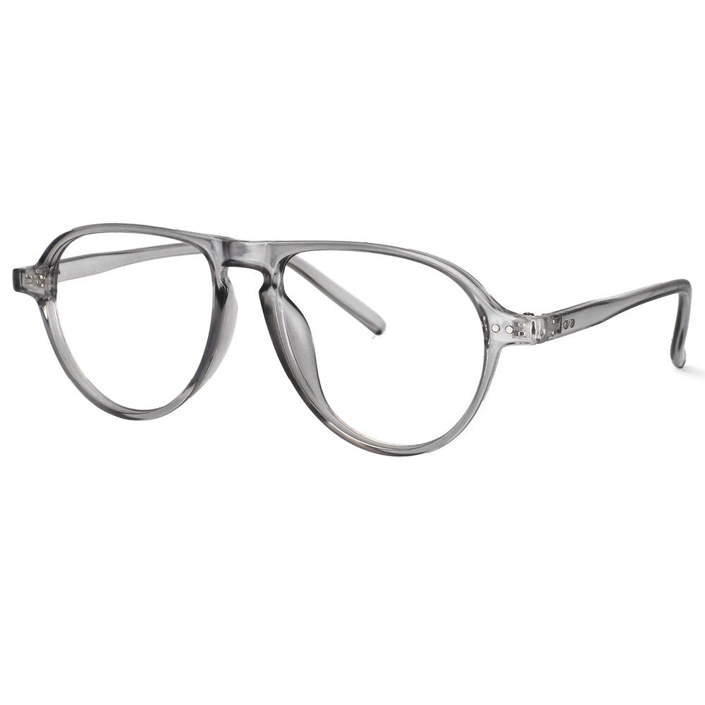CCspace Unisex Full Rim Oversized Round Resin Frame Eyeglasses 53748 - Stylish & Lightweight Glasses for Men & Women - Perfect for Reading, Driving & Fashion Accessories
