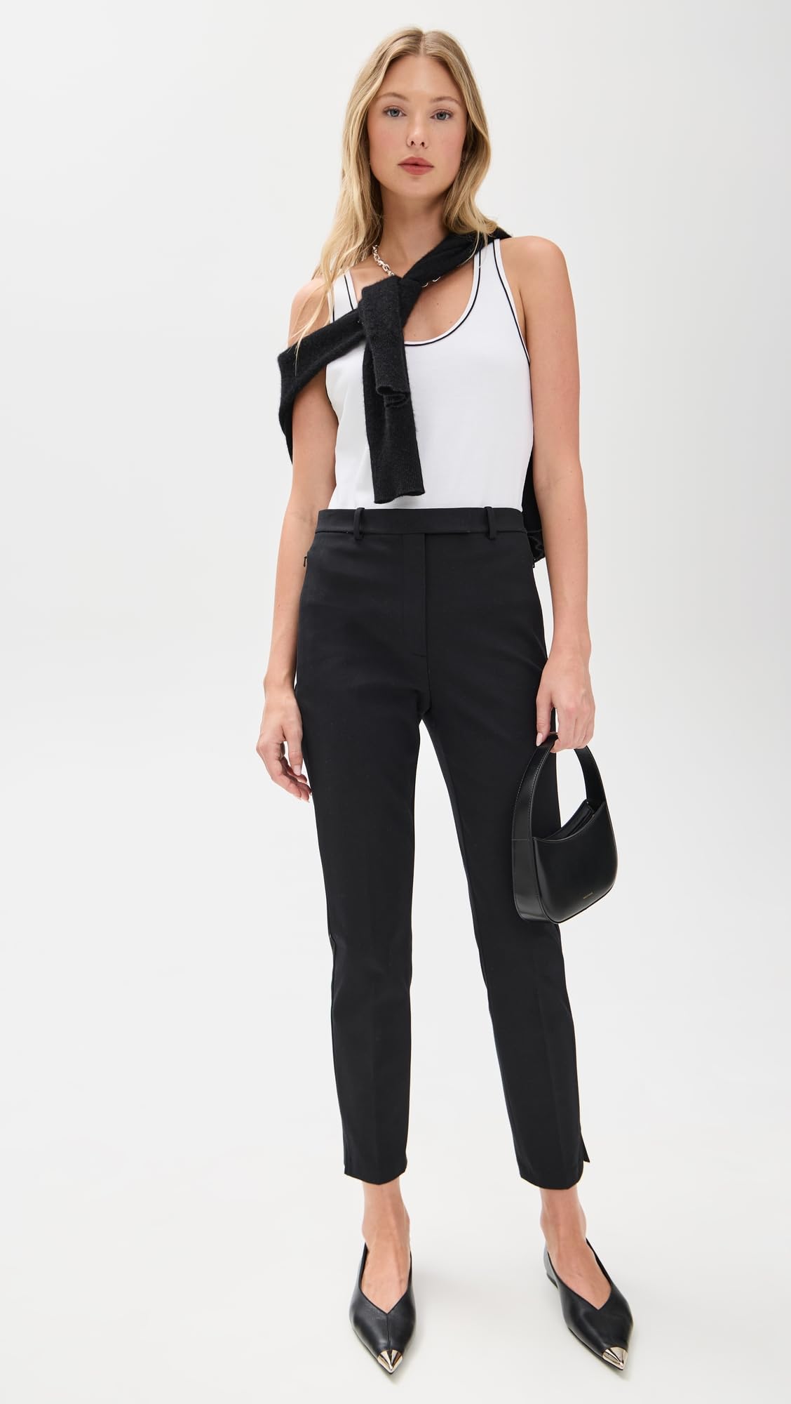 Theory Women's High Waisted Taper Pants - Slim Fit Office Trousers for Professional Workwear & Business Casual Outfits