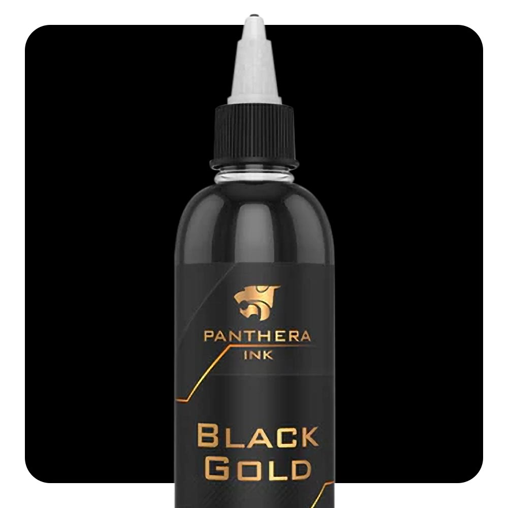 Black Gold Panthera Tattoo Ink - Professional 5oz Bottle for Tattoo Artists & Body Art - Perfect for Studio Use & Permanent Makeup