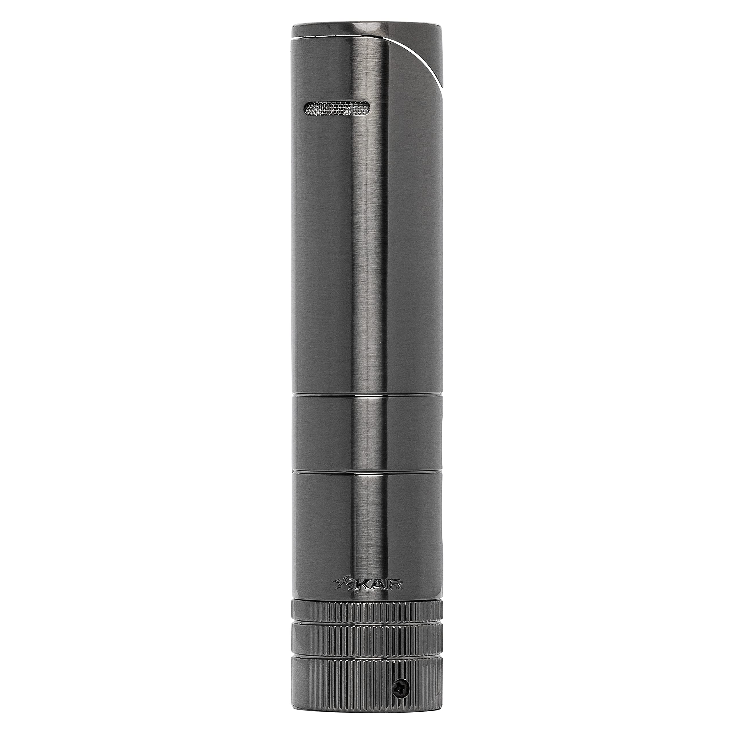 XIKAR Turrim Dual Jet Flame Cigar Lighter - Premium Table Top Design with Adjustable Fuel Wheel in Gunmetal Finish | Perfect for Cigar Lounges, Home Bars & Outdoor Smoking Sessions