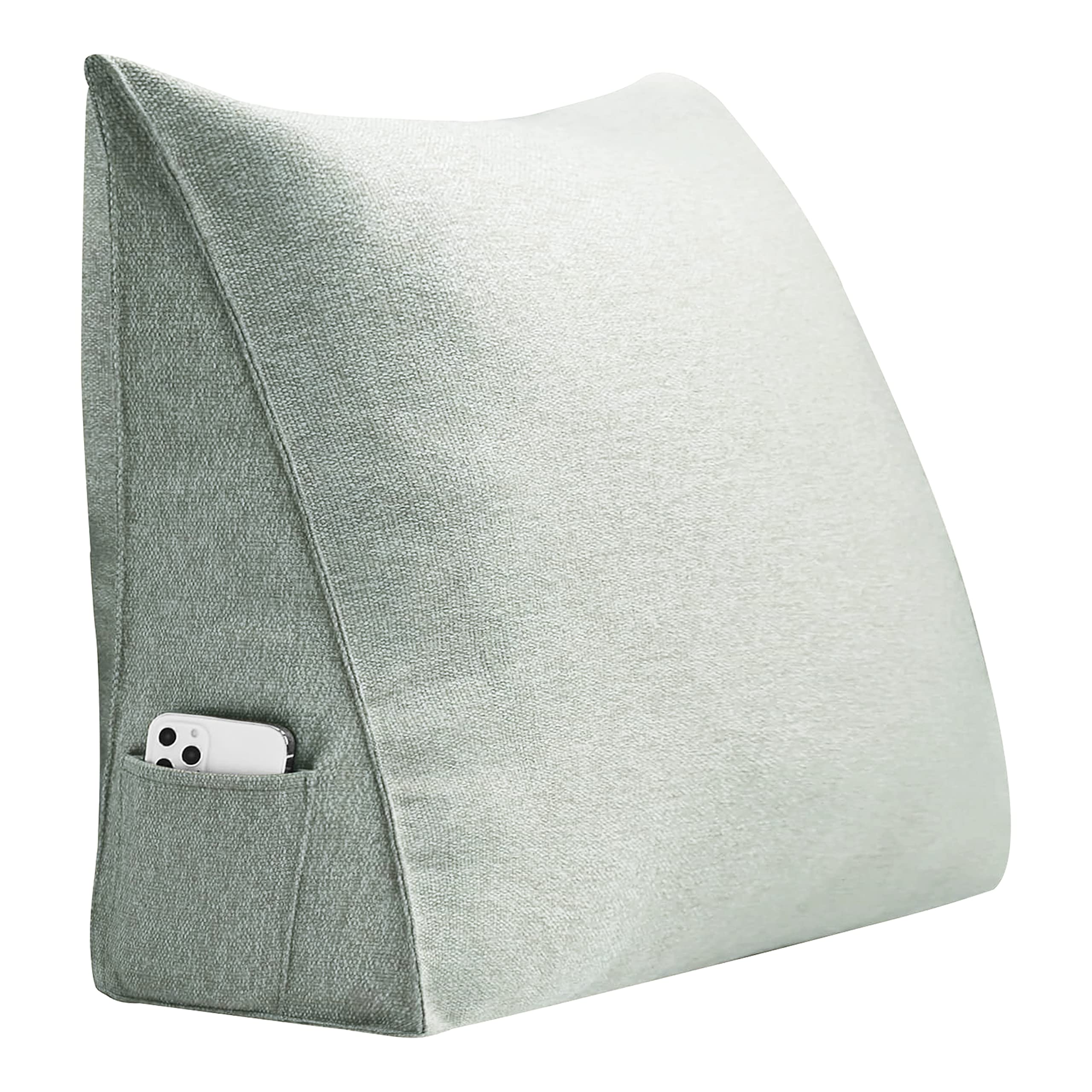 Orthopedic Bed Wedge Pillow for Back Support - Adjustable Reading & Sitting Pillow for Lumbar Relief, Sofa & Office Chair Cushion with Removable Cover (Beige) - Perfect for Sleeping, Reading, Watching TV & Post-Surgery Recovery