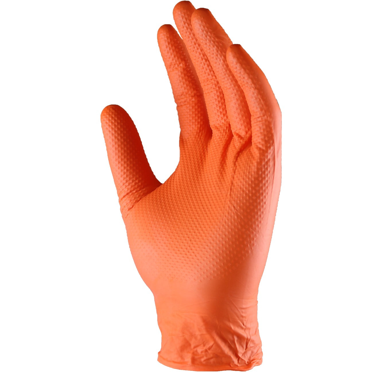 Heavy Duty Orange Nitrile Gloves - 100 Pack - Non-Slip Grip for Mechanics, Cleaning & Industrial Work - Latex Free, Durable & Chemical Resistant Safety Gloves