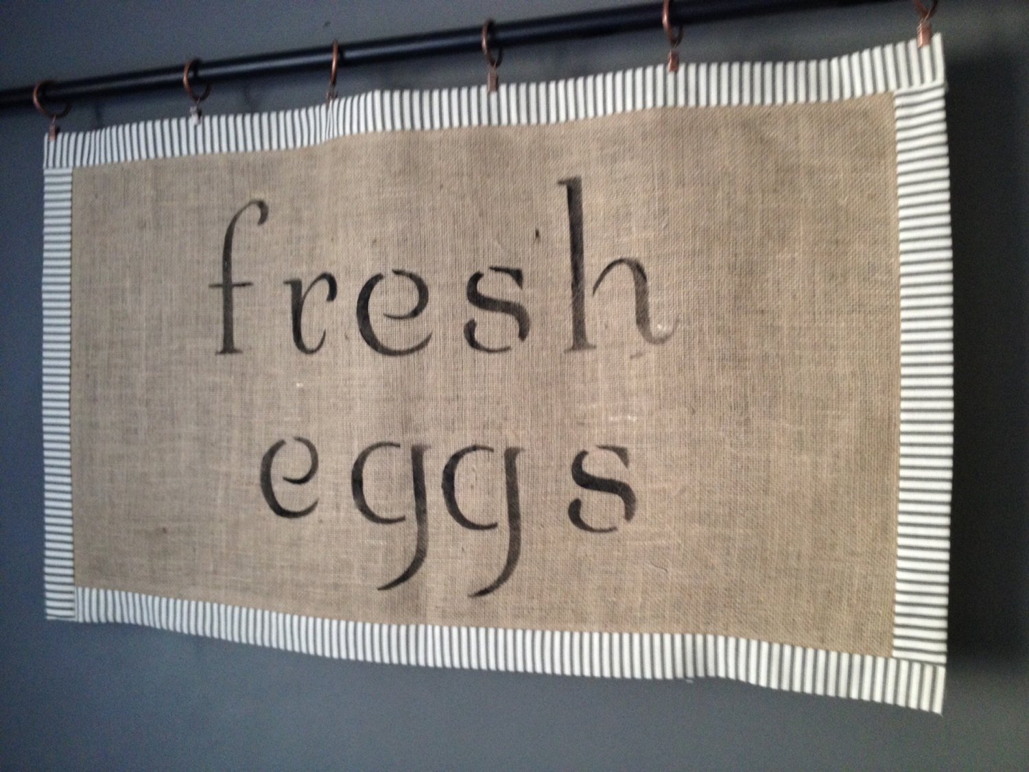 Premium Fresh Eggs Burlap Kitchen Valance - Farmhouse Style Window Curtain for Rustic Country Kitchen Decor | Perfect for Farmhouse, Cottage & Vintage Home Styling