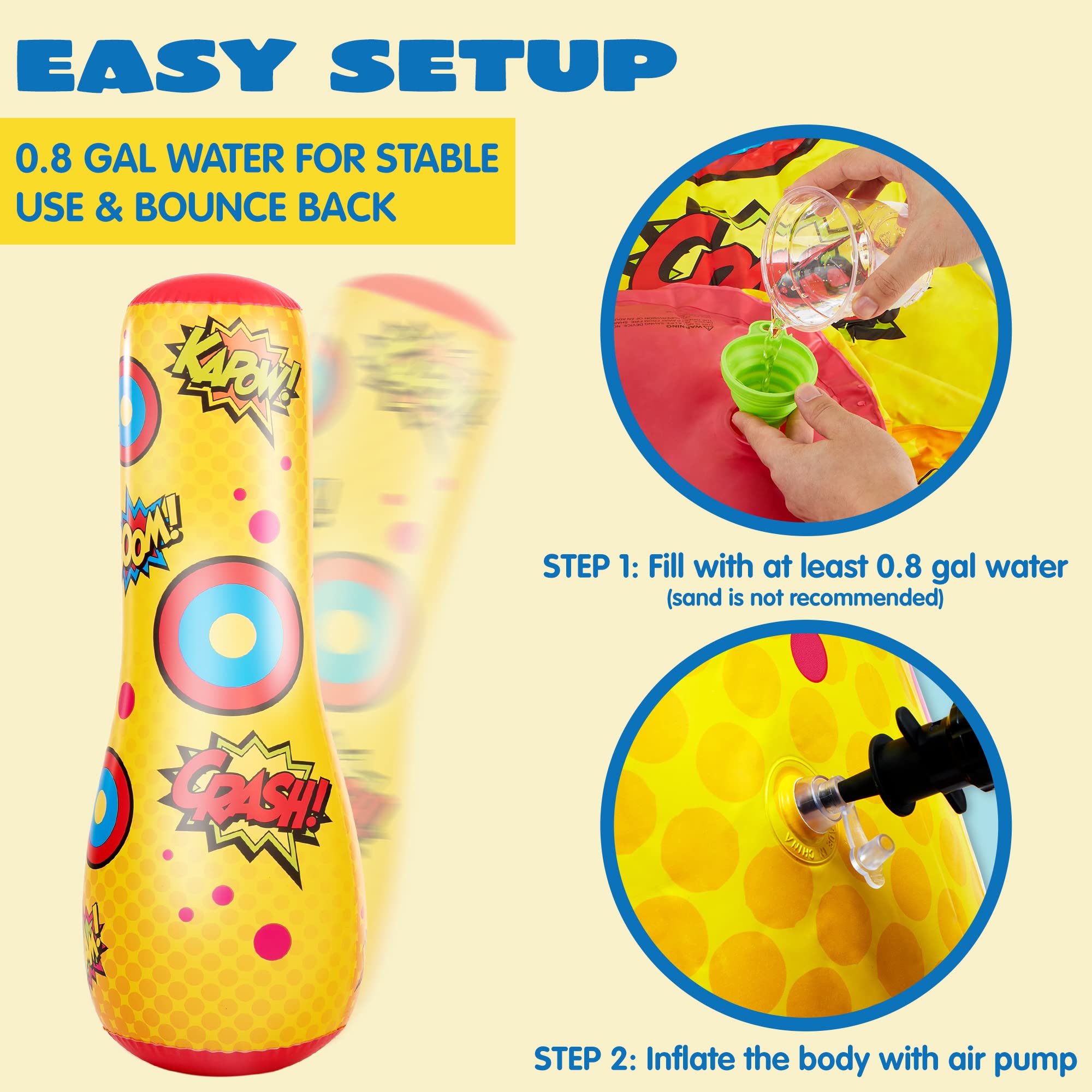 2 Pack Inflatable Punching Bag for Kids - 47