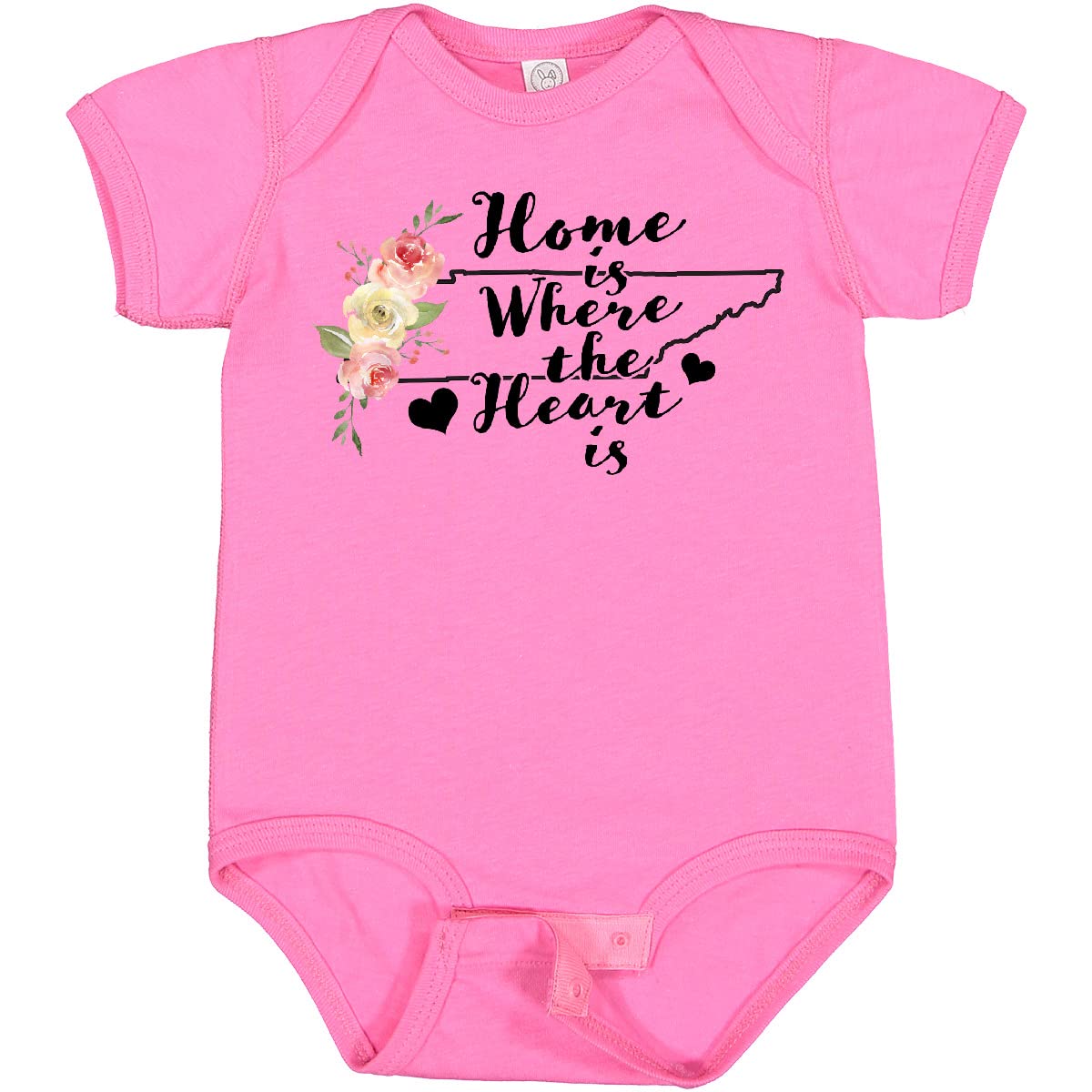 Inktastic Tennessee Home is Where The Heart is Watercolor Baby Bodysuit - Soft Cotton Infant Onesie for Newborns, Gifts & Family Photos