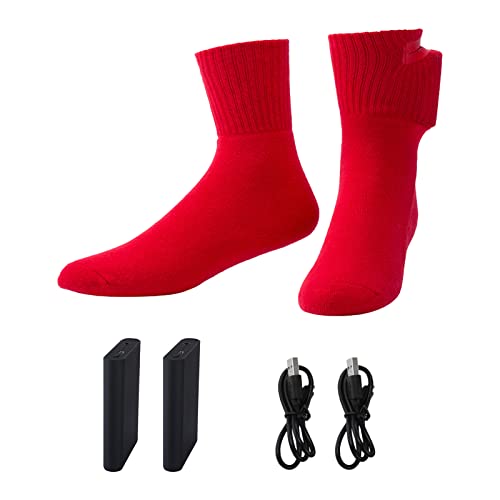 Electric Heated Socks for Men & Women - Rechargeable Battery Powered Winter Warm Socks for Skiing, Hiking, Camping & Cold Weather Outdoor Activities