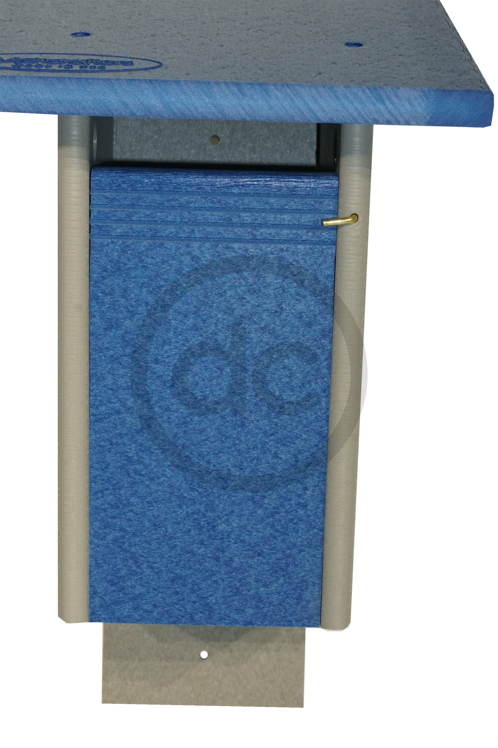 Bluebird Nest Box - Durable Plastic Poly Birdhouse for Outdoor Use | Post or Wall Mount | All-Weather Sparrow-Resistant Design | Handcrafted in USA (Blue & Light Gray) | Perfect for Backyard Birdwatching & Garden Decoration