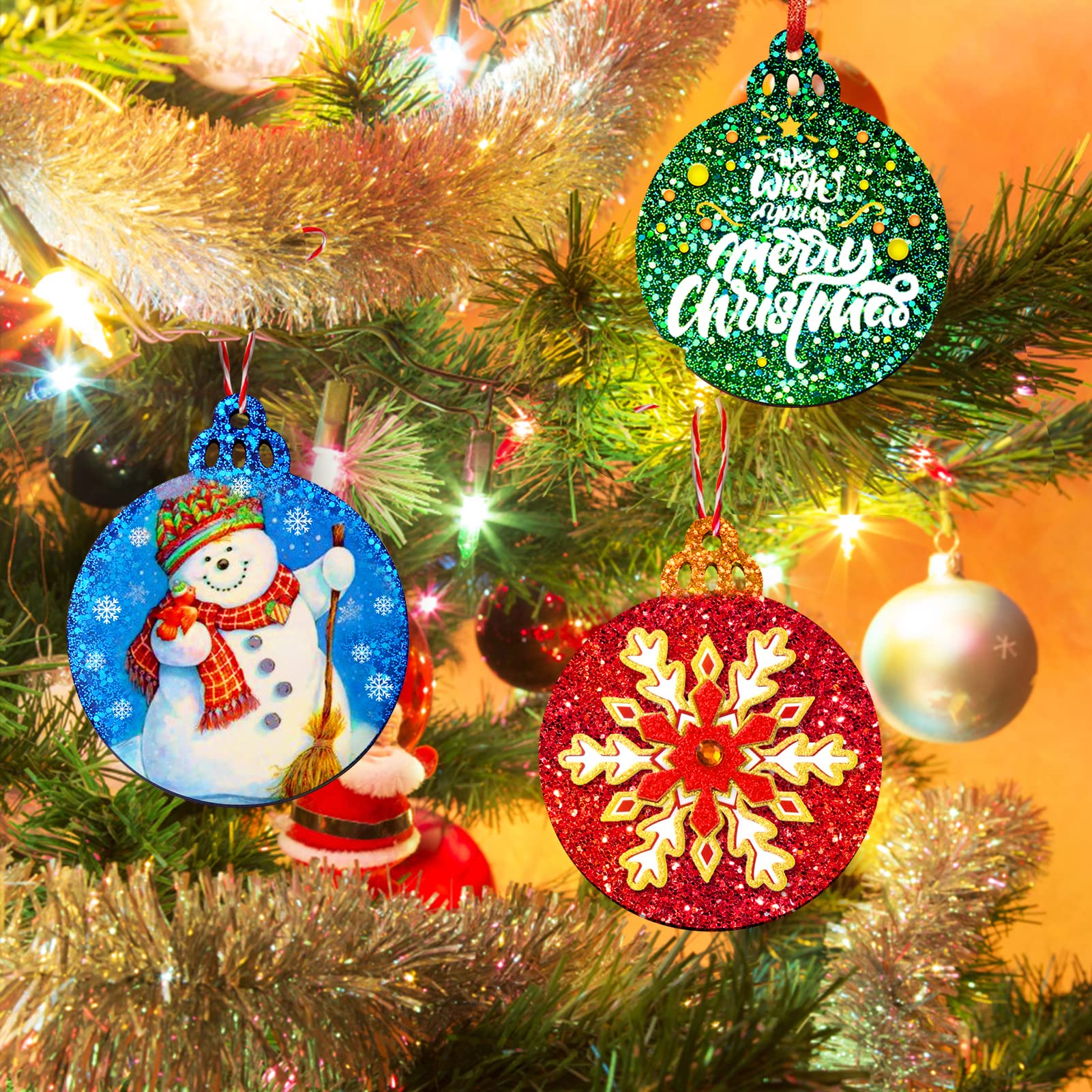 Juome Christmas Resin Molds Silicone - 4 Pcs Round Ornament Pendant Epoxy Molds for DIY Jewelry, Keychains & Holiday Decorations | Perfect for Christmas Crafts, Gift Making & Home Decor