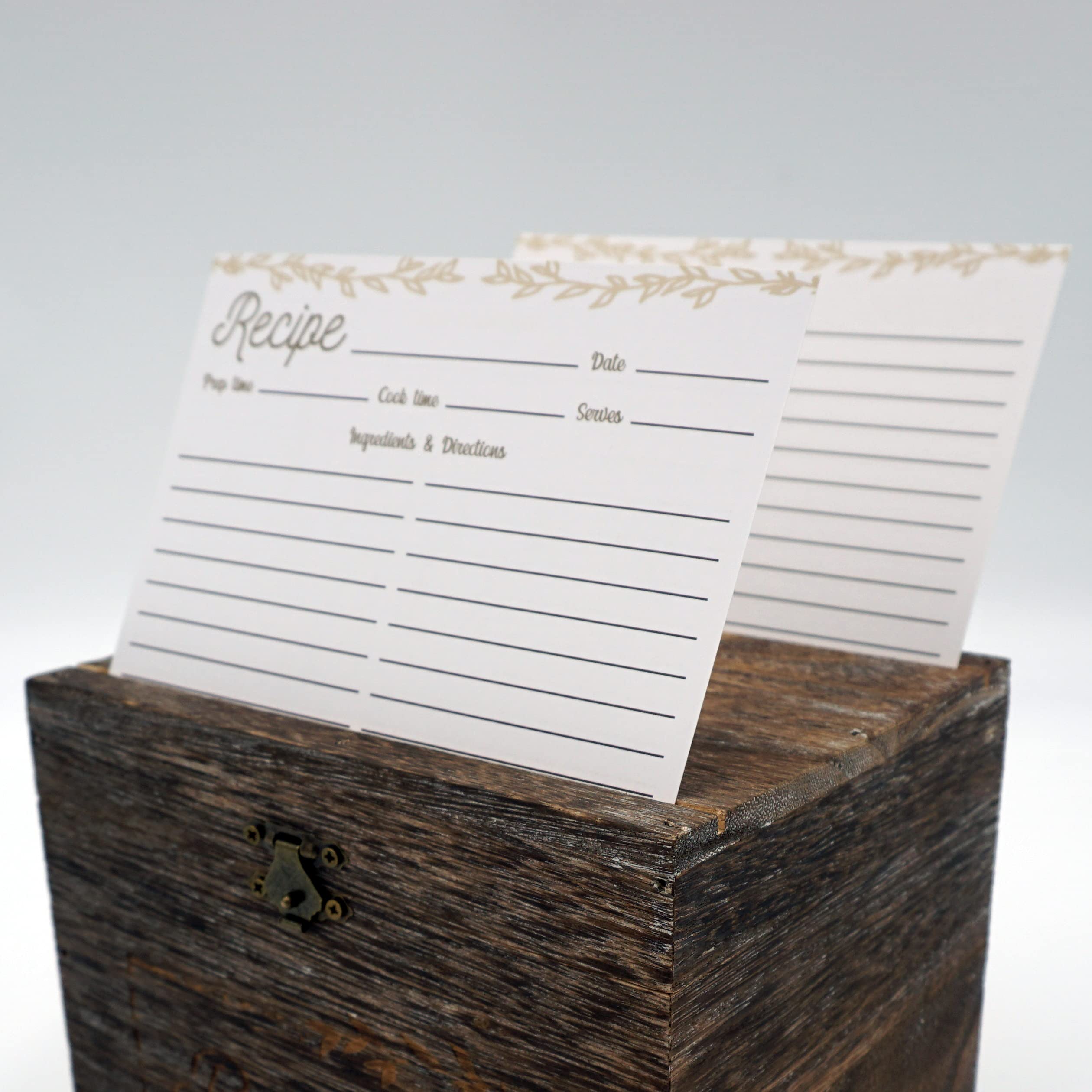 Rustic Recipe Cards 4x6 Inches (50 Pack) - Double Sided Index Cards with Floral Design for Kitchen, Cooking & Meal Planning - Perfect for Handwritten Recipes & Gift Giving