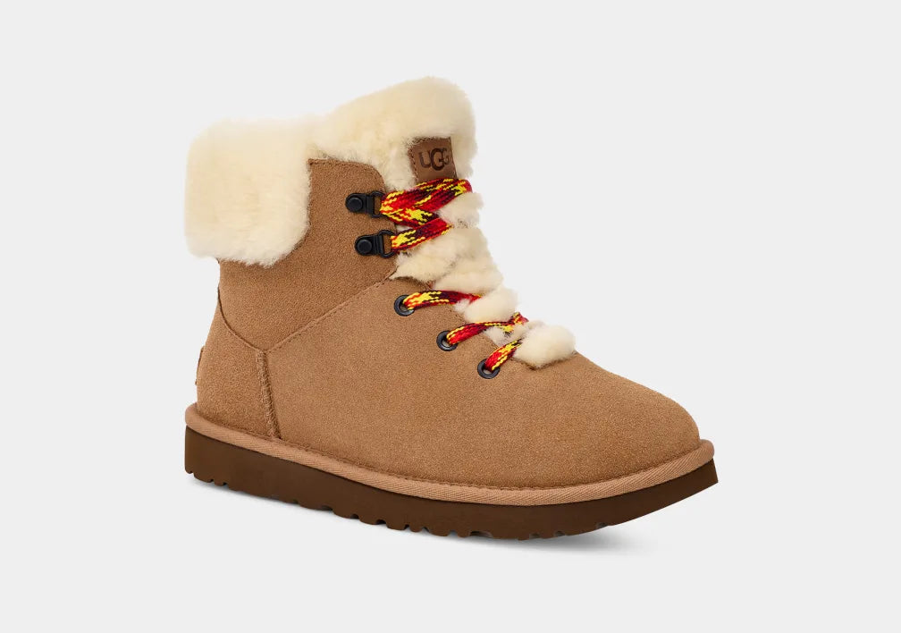 UGG Classic Mini Alpine Lace Boots for Women - Genuine Sheepskin Winter Boots with Lace-Up Design | Perfect for Snow, Cold Weather & Casual Outfits
