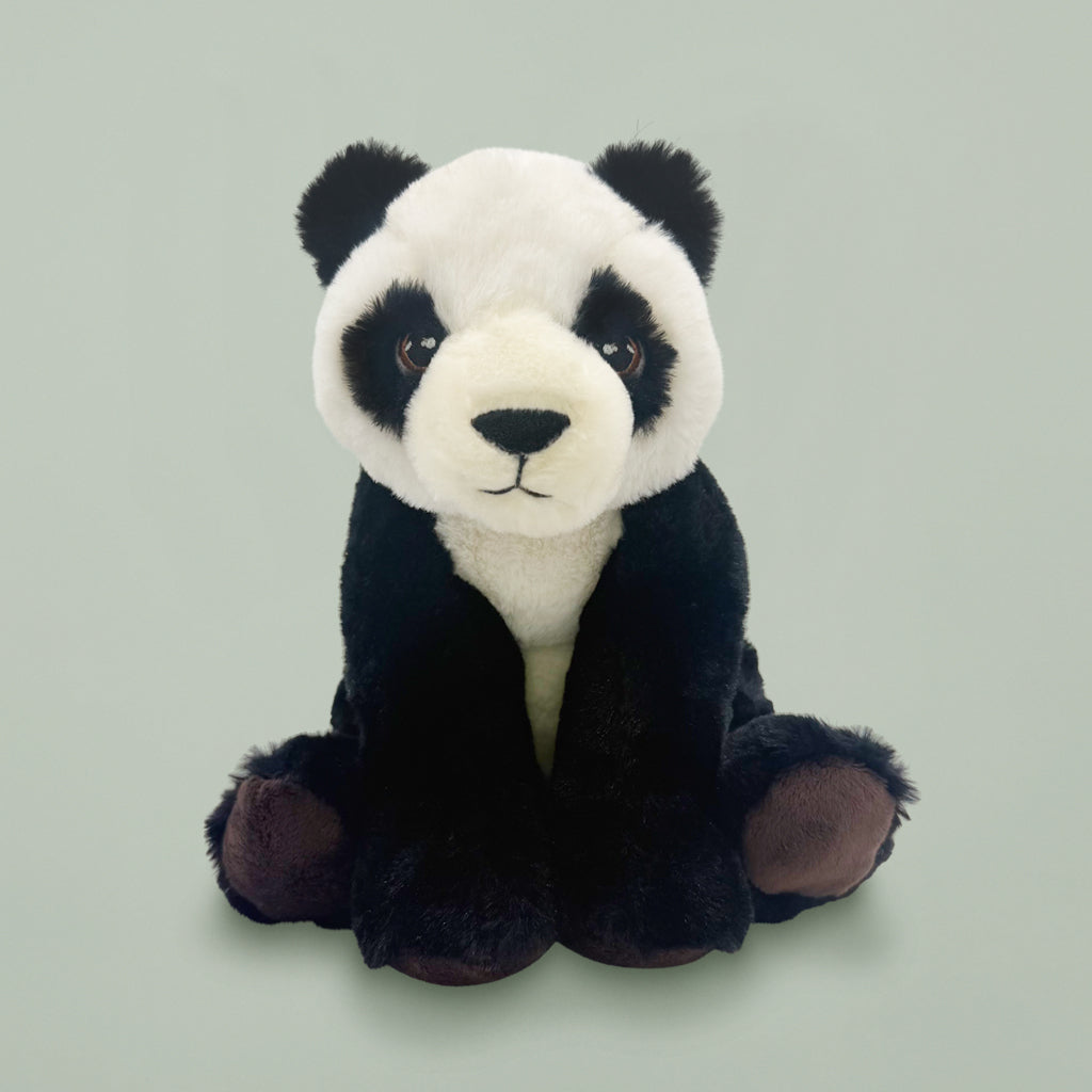 Personalized Parker Panda Plush Toy with Knitted Blanket - Grey Cuddly Stuffed Animal for Kids, Nursery Decor & Baby Shower Gift