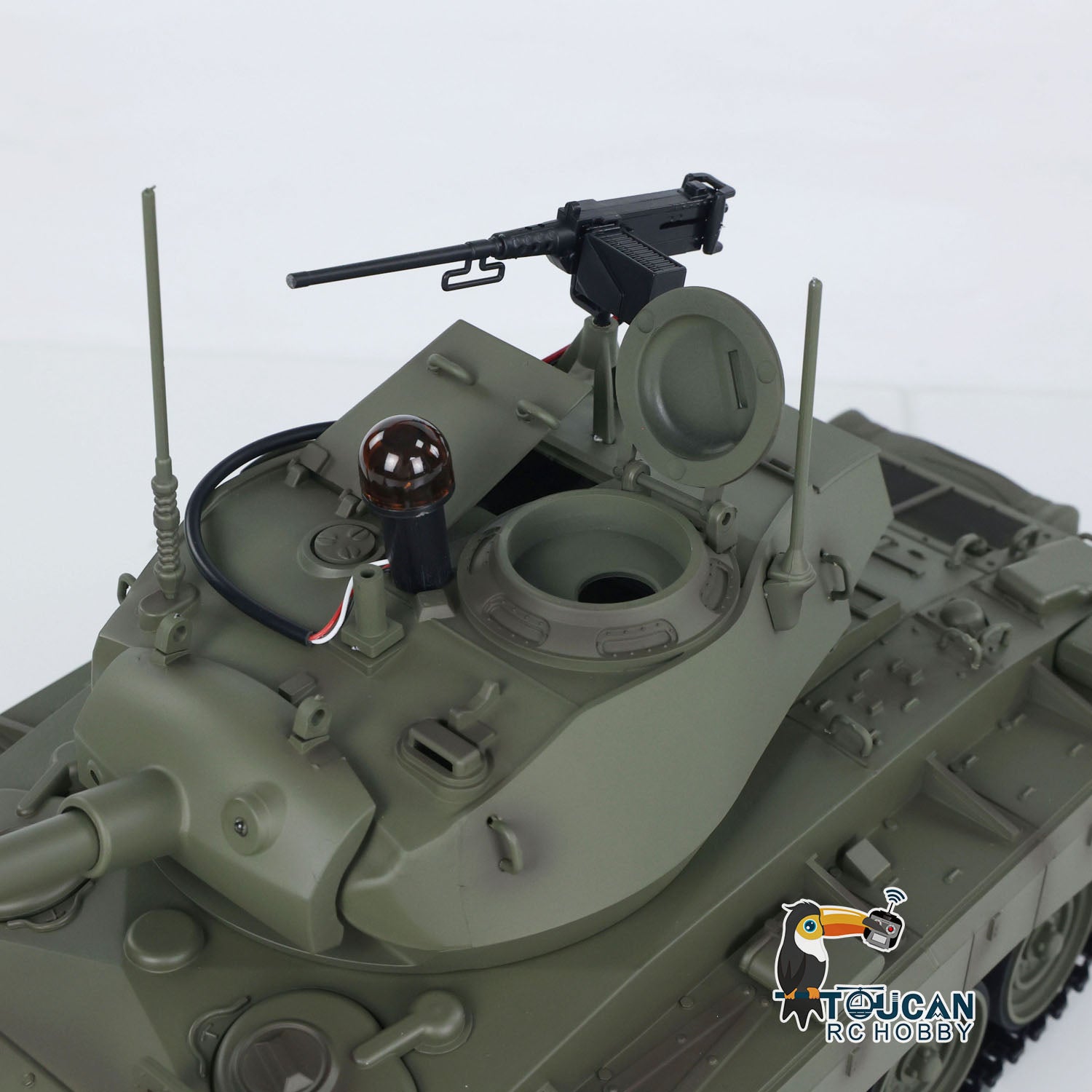 1/16 M24 Chaffee RC Electric Tank Model with Barrel Recoil - Infantry Combat System Vehicle - Remote Control Military Tank Toy for Adults & Collectors - Perfect for War Games, Display & Military Enthusiasts