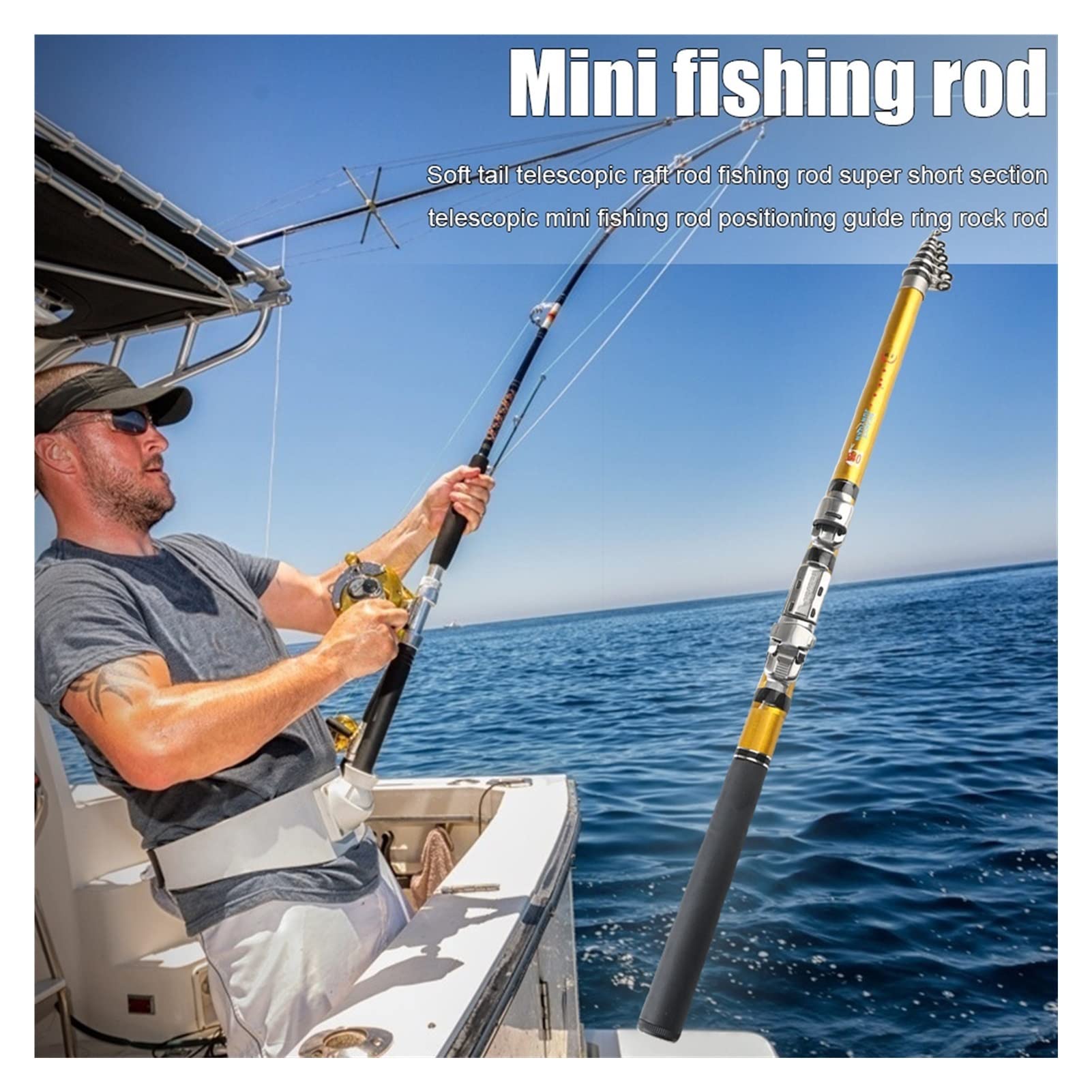 Carbon Fiber Telescopic Fishing Rod 1.5-3m Portable for Sea & Rock Fishing - Travel & Outdoor Use