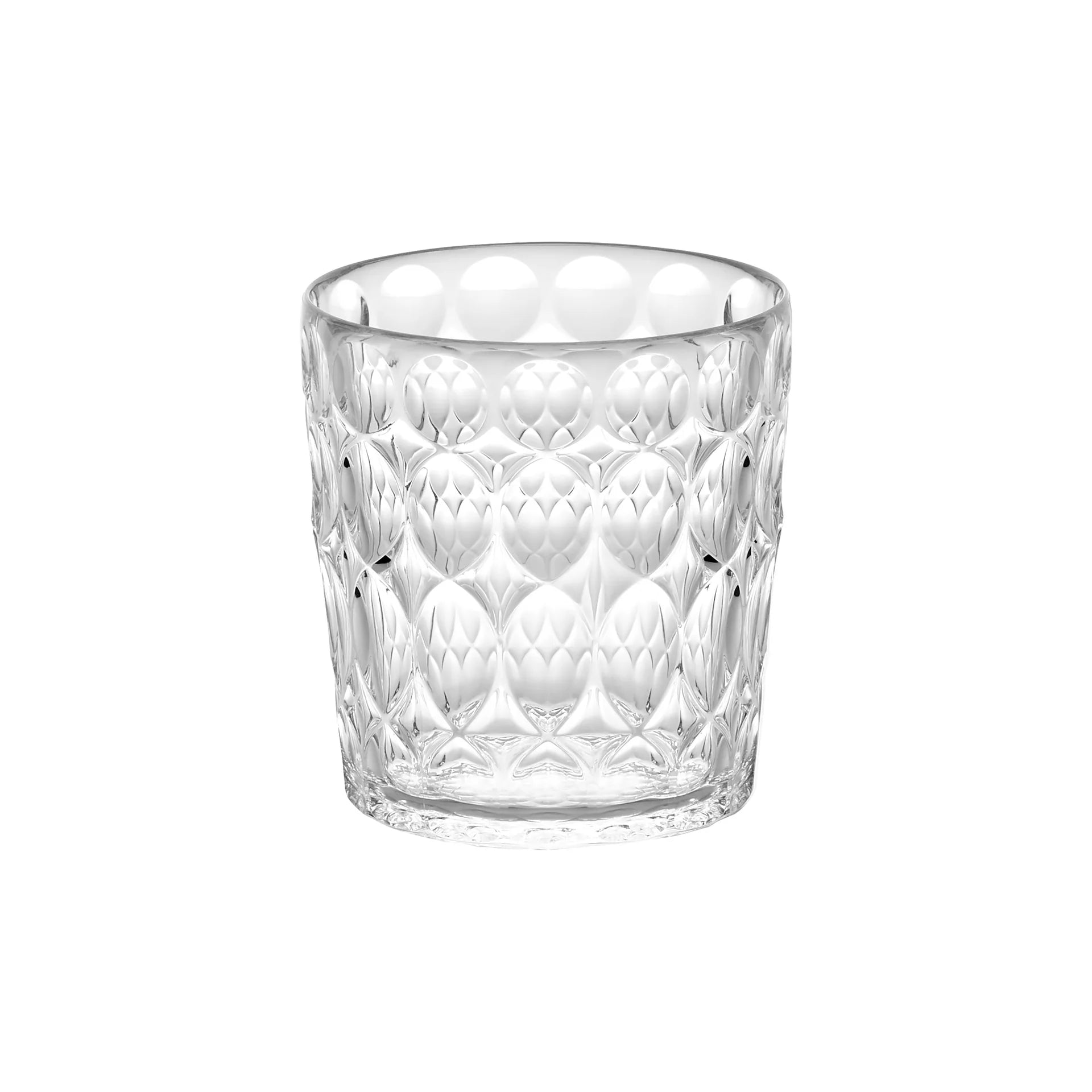 Guzzini Vanity Low Tumbler 12oz - Stylish Patterned Glass Cup for Coffee, Tea & Cocktails - Perfect for Home, Office & Gifts