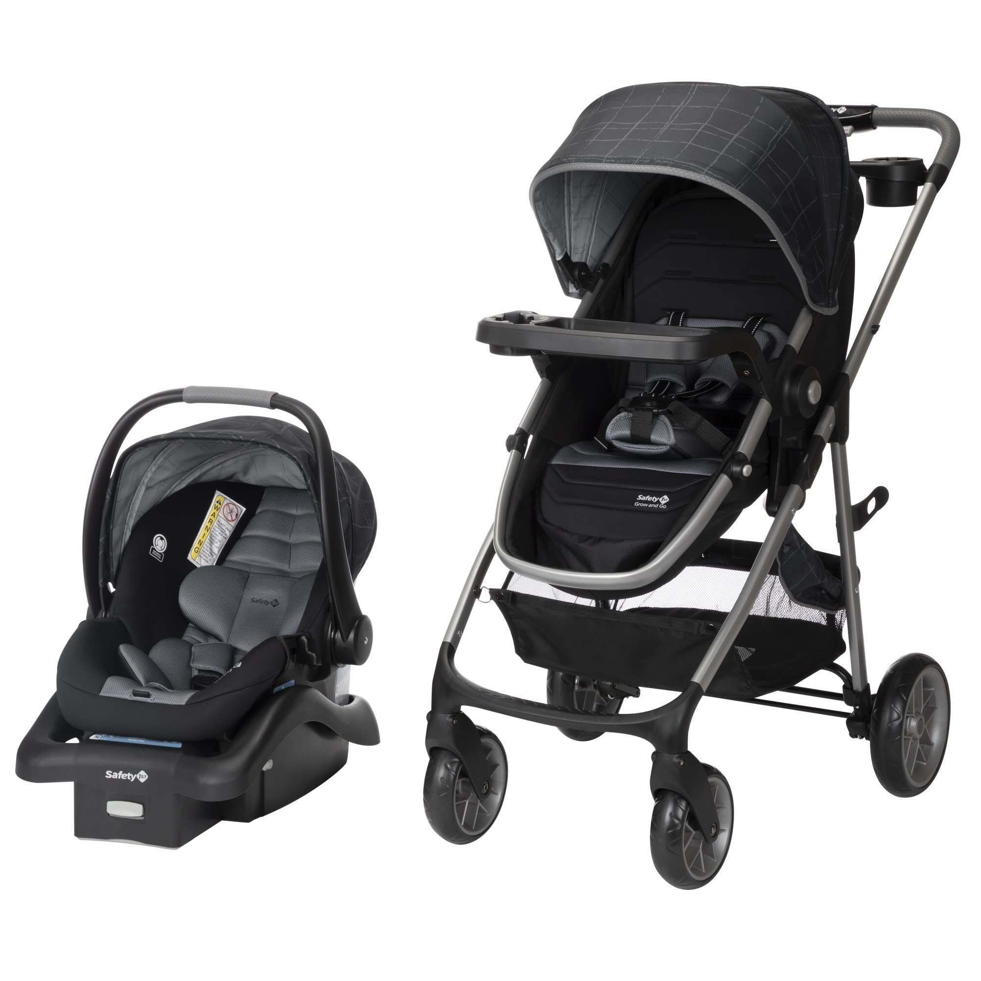 Safety 1st Deluxe Grow and Go Travel System - 8-in-1 Convertible Stroller & Car Seat Combo for Infants 4-30 lbs | Lightweight, Adjustable & Easy Fold | Perfect for Travel, Shopping & Daily Outings with Baby