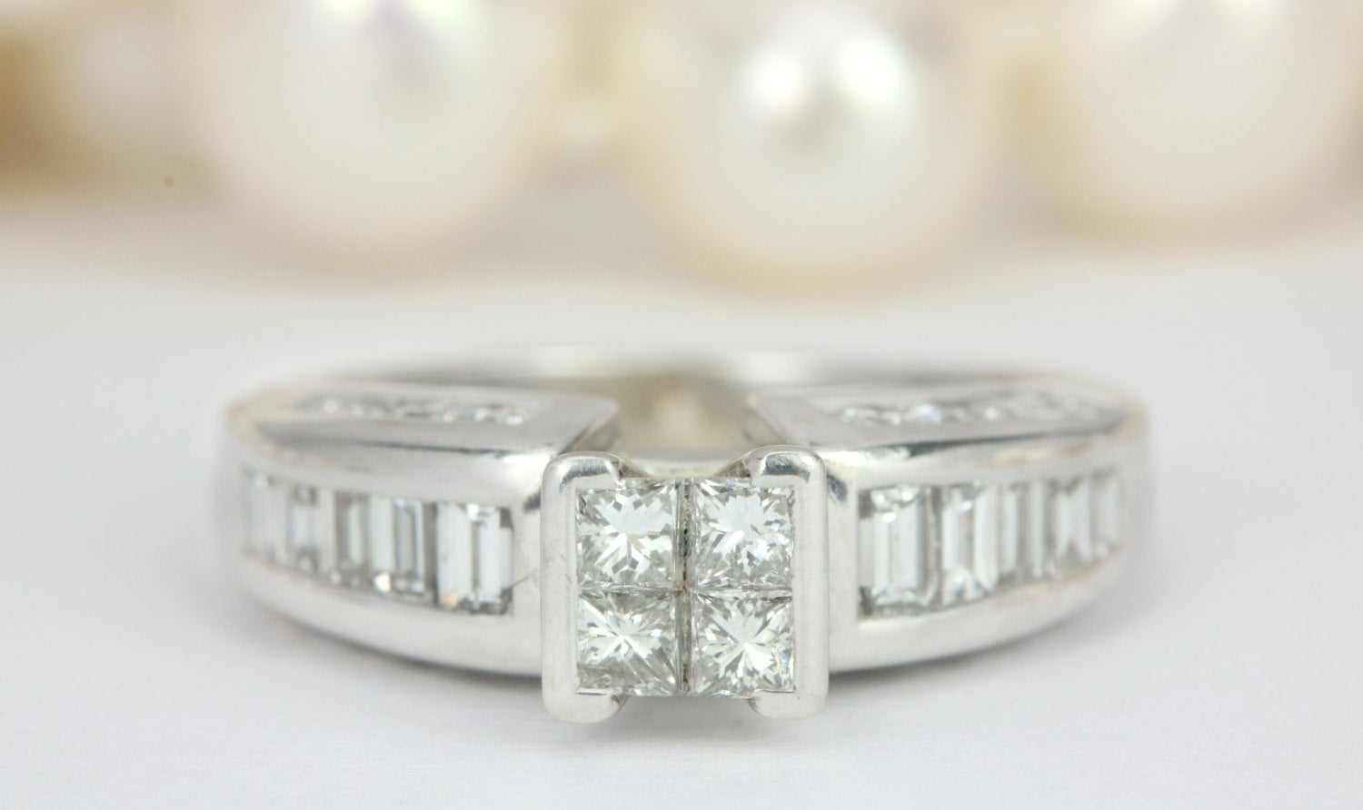 1.55tcw Natural Princess Cut Diamond Engagement Ring in 14K Gold - Perfect for Proposals, Anniversaries & Bridal Jewelry