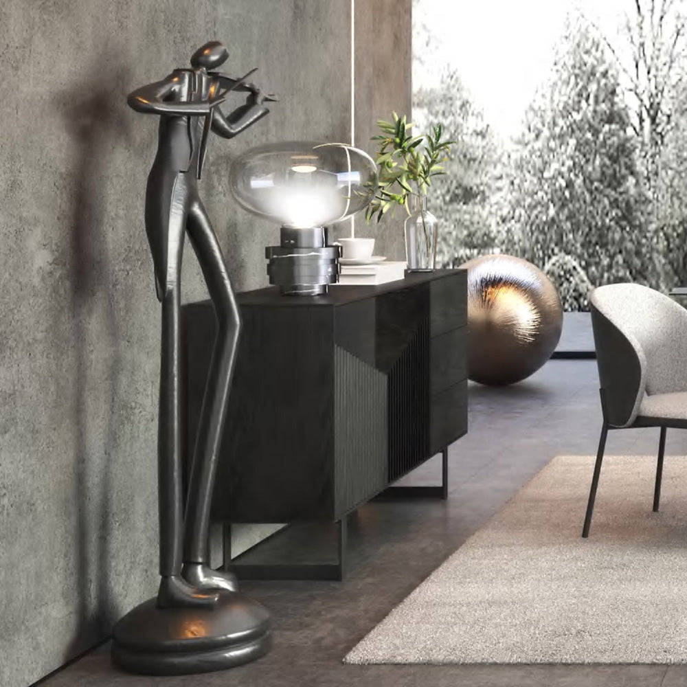 Modern MONTANA Sideboard Buffet Cabinet 160cm - Black Ash Finish for Dining Room Storage & Living Room Organization