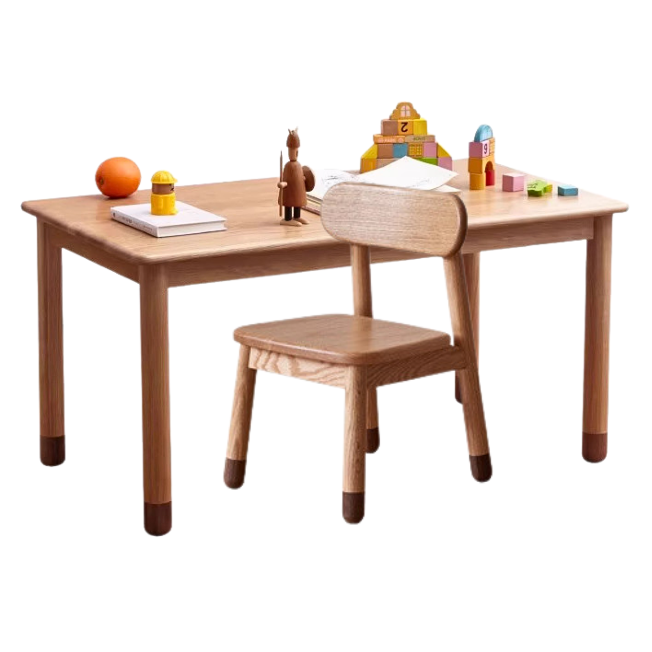 47.7x21.6x19.6 inch/ 120x55x50 cm / Natural wood color/  children's handmade table + children's chair 2 pcs