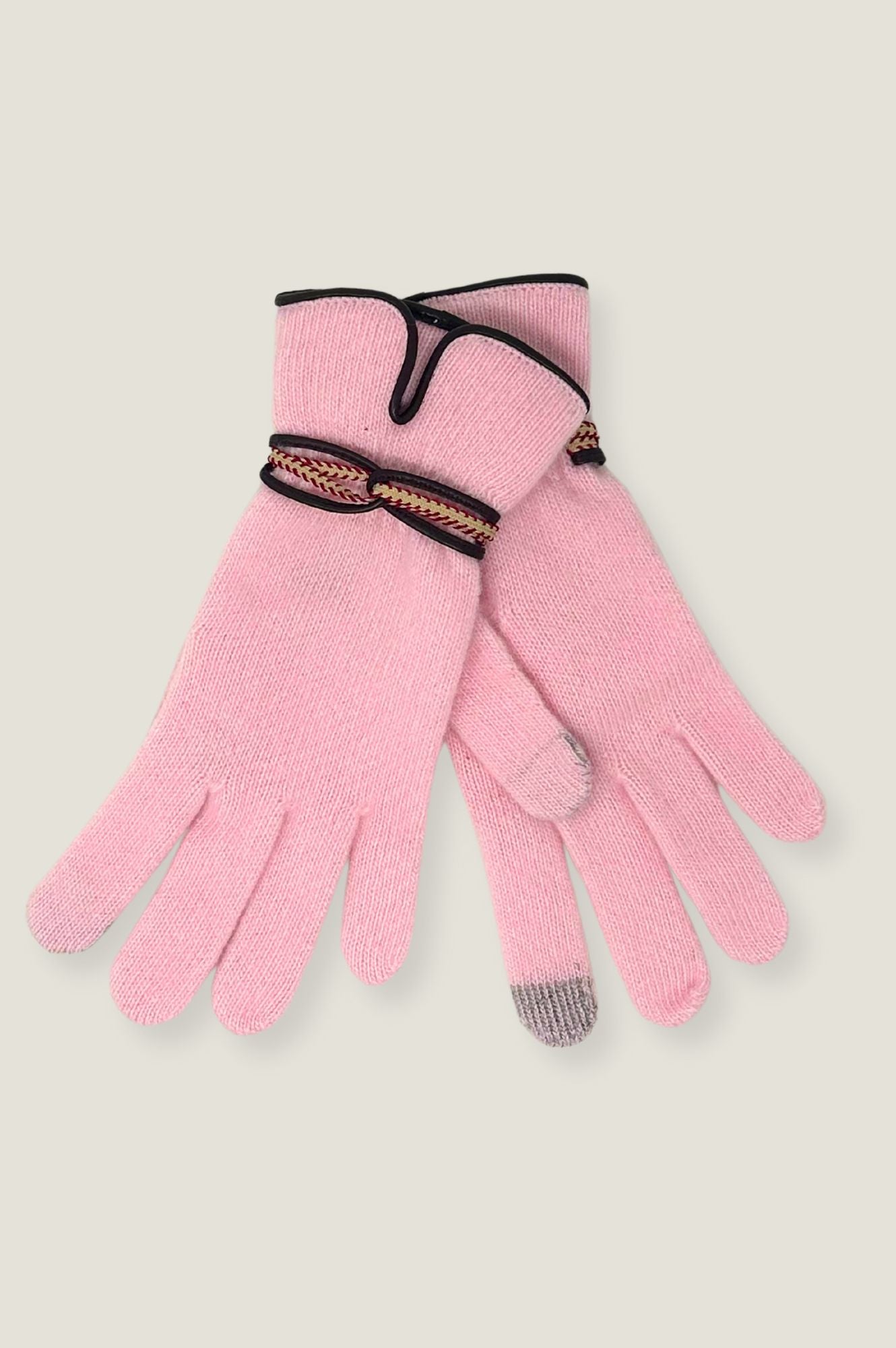 Touchscreen Wool & Cashmere Blend Gloves for Women - Soft Winter Gloves with Smartphone Compatibility | Light Pink/Red | Perfect for Cold Weather, Outdoor Activities & Daily Commute