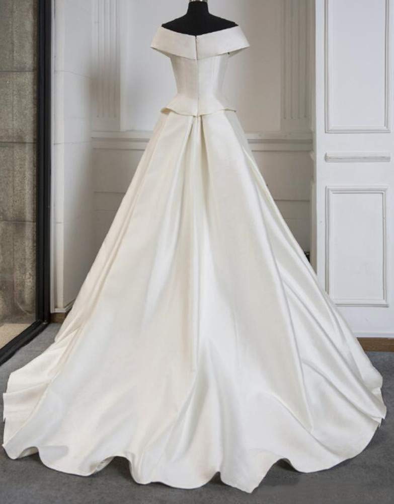 Honeydress Women's Off Shoulder Long Formal Evening Gown with Pockets - Elegant Prom Dress with Trailing Hem & Pants for Weddings, Galas & Special Occasions