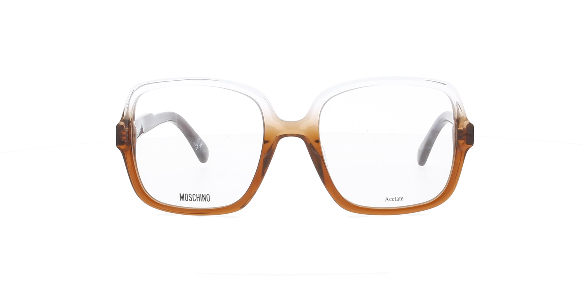 Stylish Moschino Gradient Crystal & Brown Eyeglass Frames for Women - Perfect for Fashion, Office, and Everyday Wear